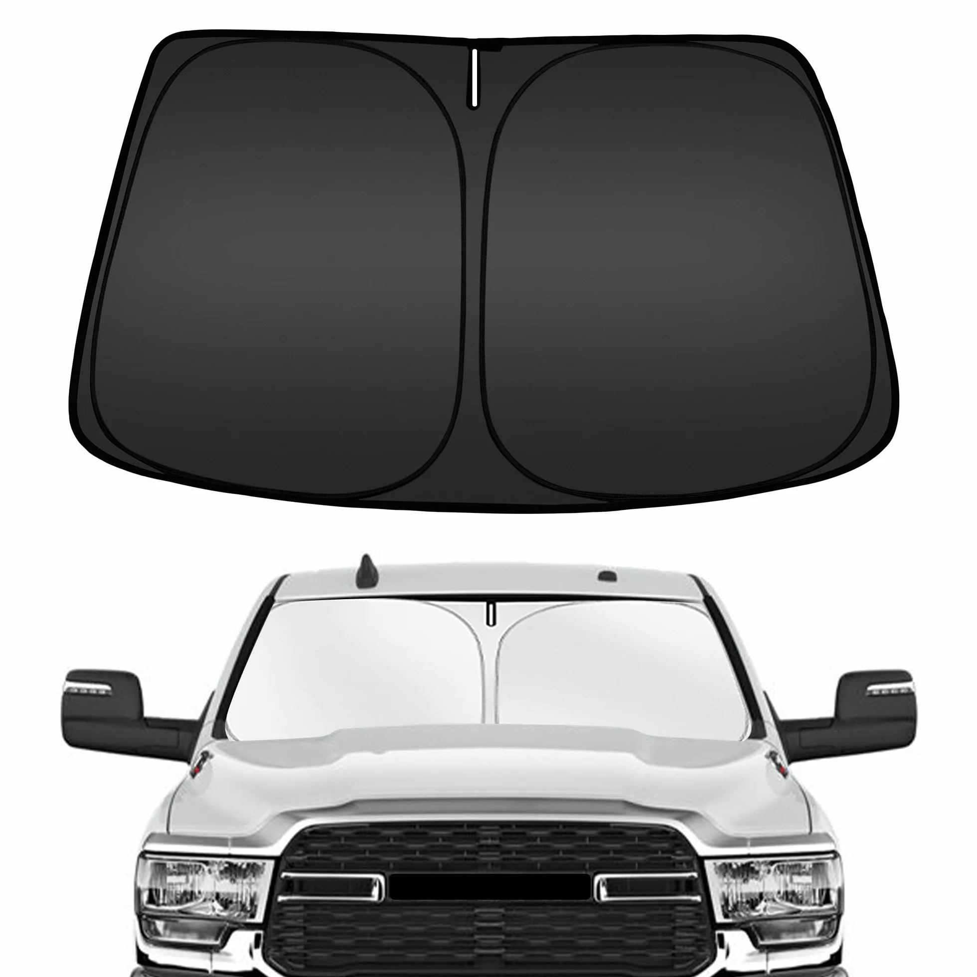 ARISMOTOR Parasol para Parabrisas Dodge RAM 2500 3500 2010-2025, Ajuste Personalizado, Plegable, Parasol para Parabrisas Delantero, Parasol Parasol para Parabrisas Delantero, bloquea los Rayos UV