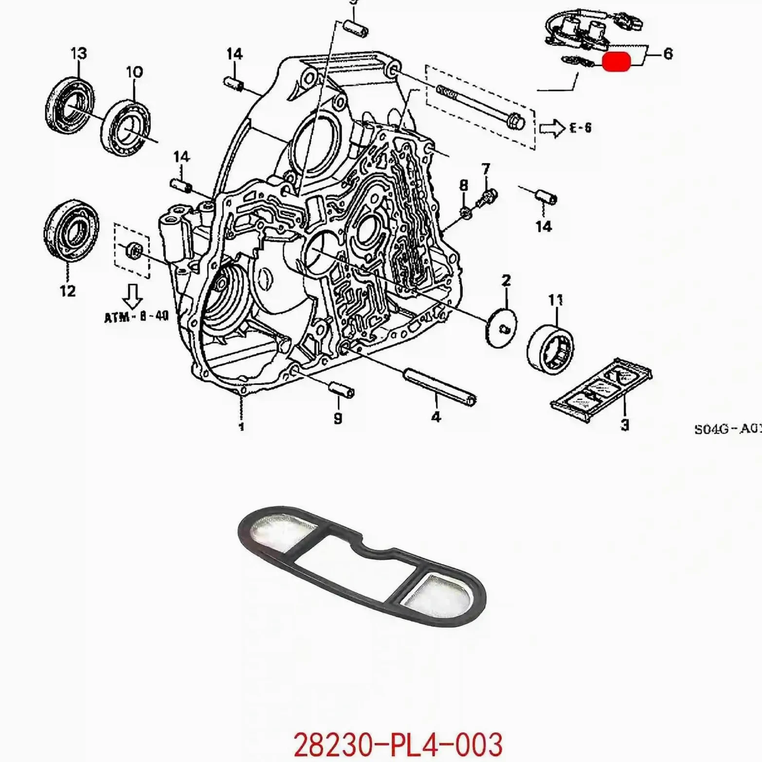 El número 28230-PL4-003 es compatible con el filtro de sello de la válvula solenoide del Honda Civic 1996-1999, modelos D15Z5, D15Z4 y D16A9. Juego de juntas(10 pcs)