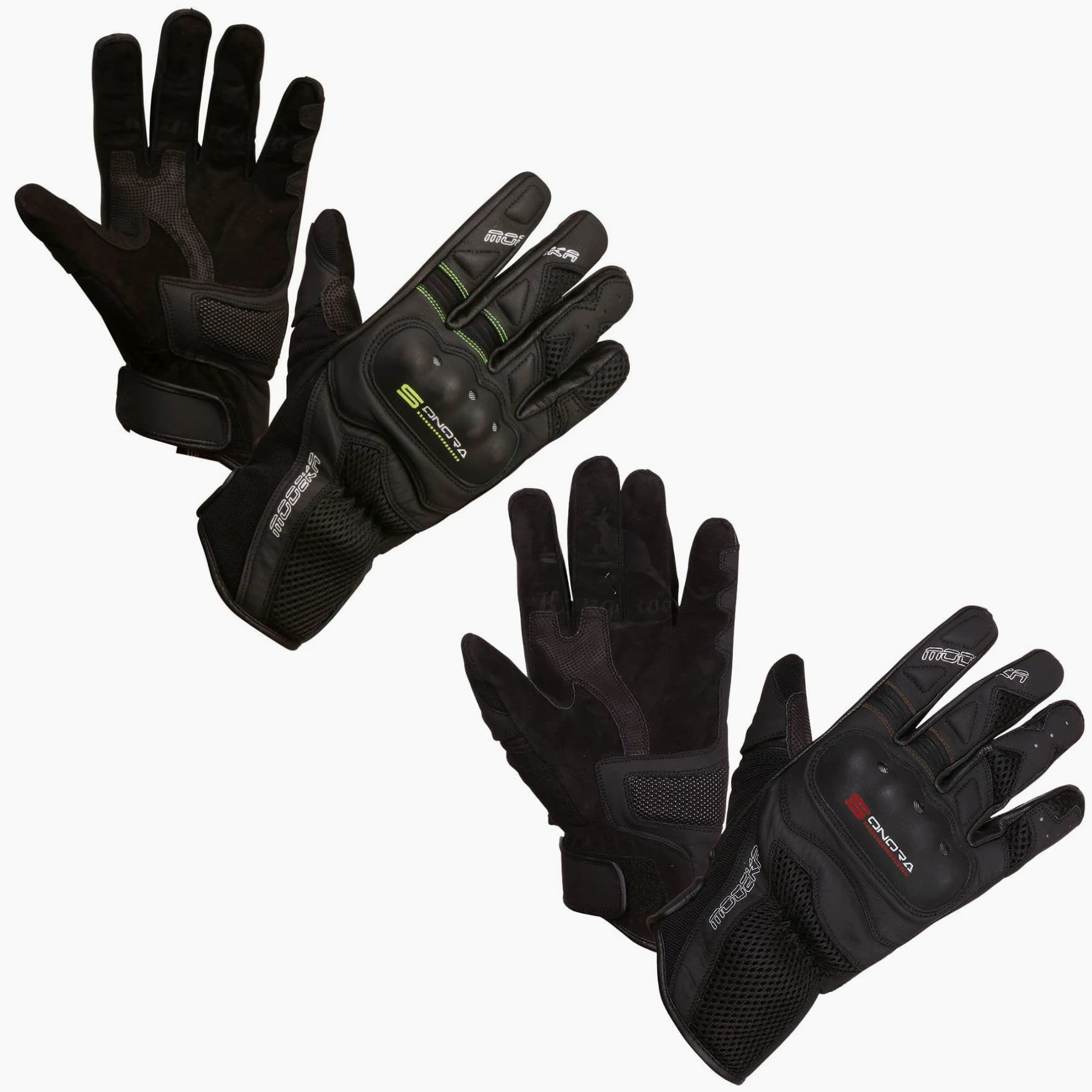 Modeka Guantes de moto Sonora para verano, negro/rojo, L10