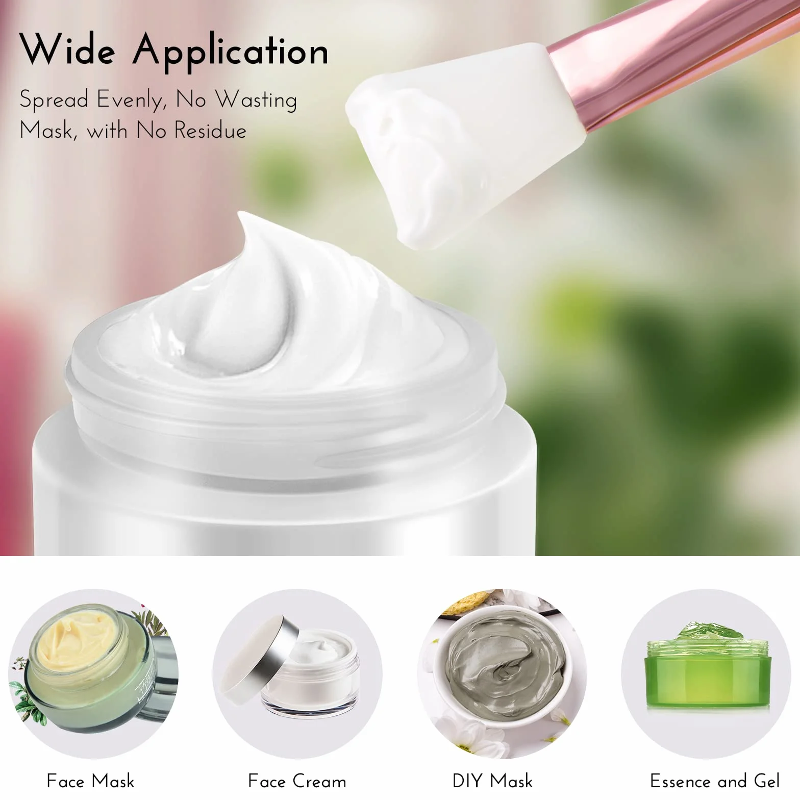 Cepillo de Mascarilla de Silicona Brocha Facial Aplicador de Mascarillas 2 Piezas