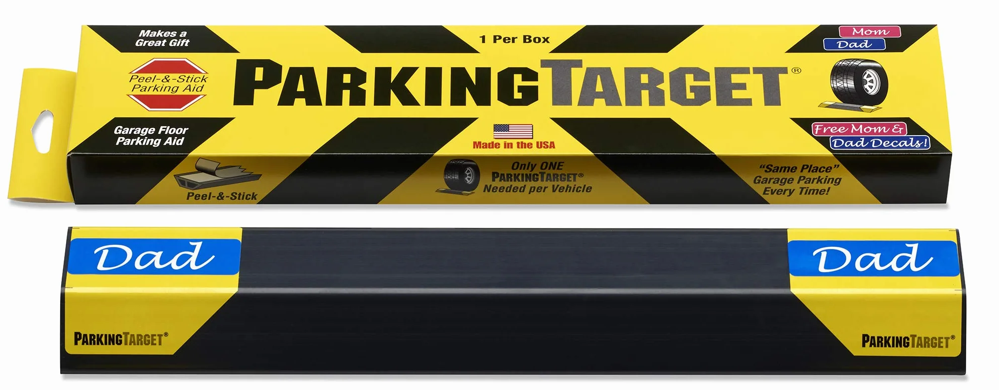PARKINGTARGET IPI-100 - Paquete de 1 ayuda de estacionamiento para proteger las paredes del coche y el garaje, fácil de instalar, despegar y pegar, solo se necesita 1 por vehículo, calcomanías para