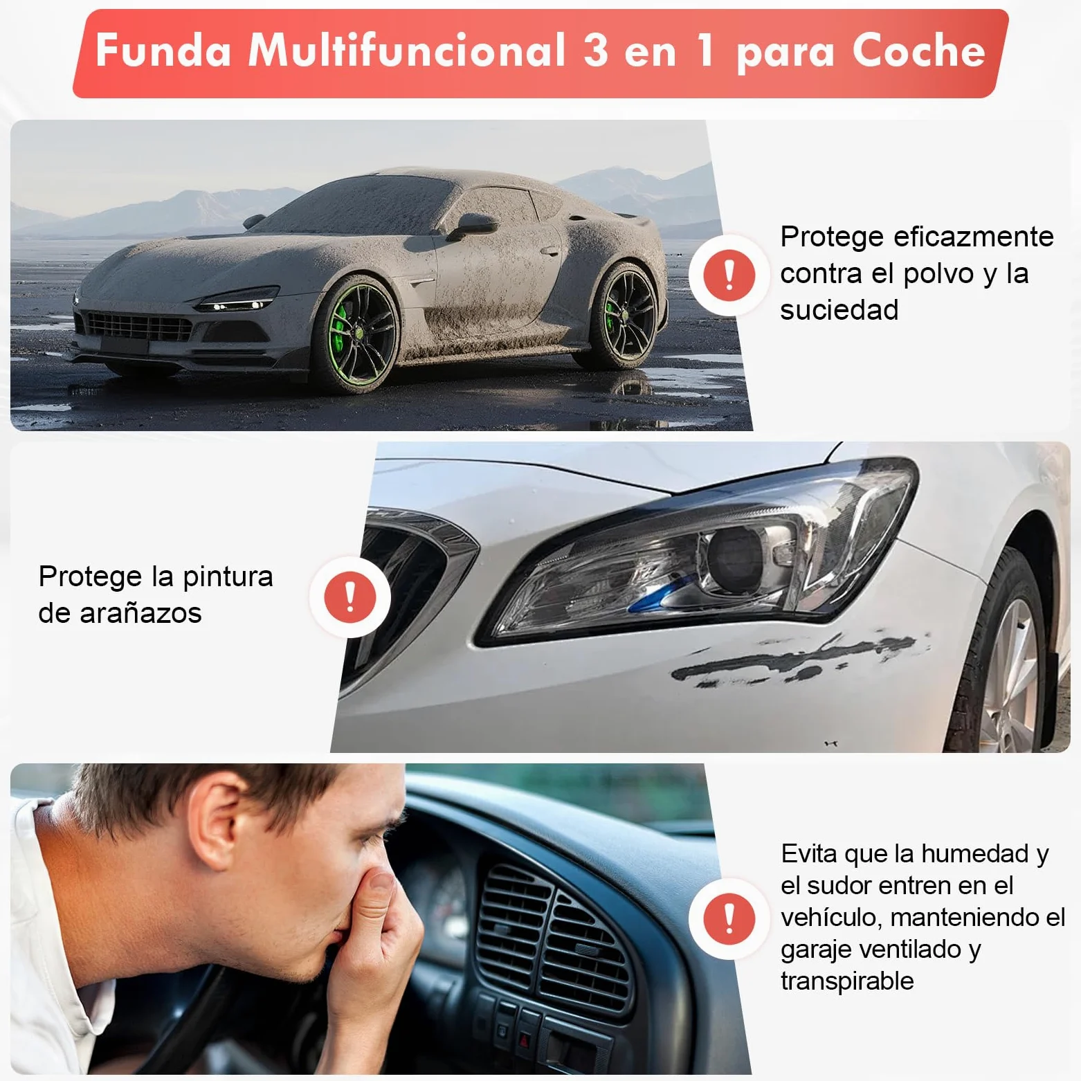 Funda Coche EláStica Interior, Funda para Coche Universal para Deportivo, SUV Mediano, Dedán de Lujo, Transpirable y a Prueba de Polvo, Suave y CóModo, Ajustado, Negro y Rojo, XL