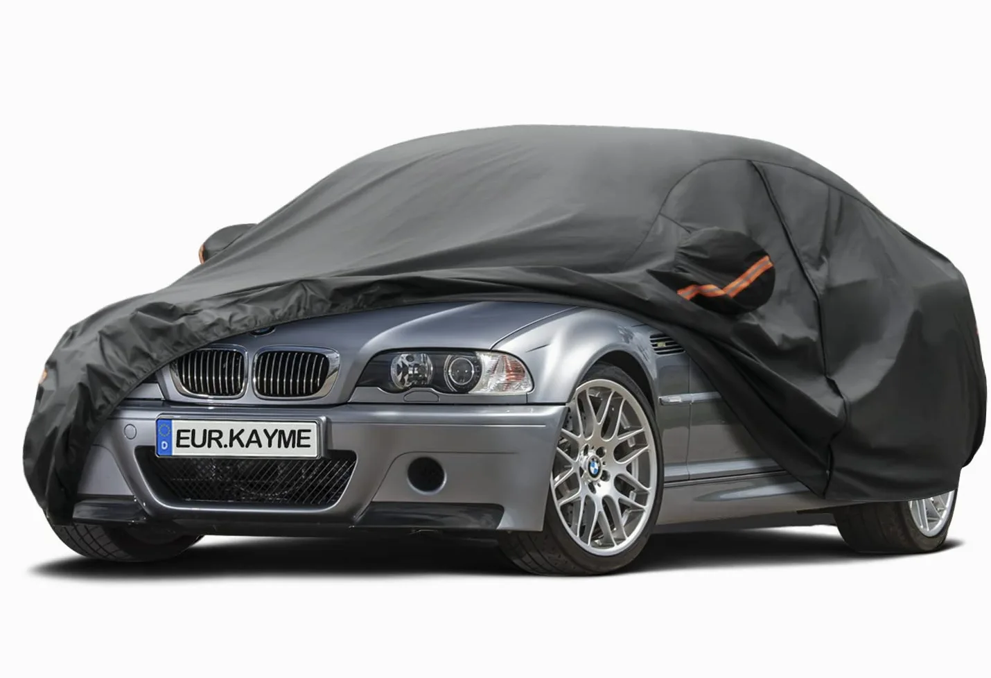 Funda Coche, Kayme Cubre Coches Exterior Impermeable Transpirable Anti-UV Antipolvo de 7 Capas, Cubierta para Coche Compatible con BMW 1 Serie /3 Serie E30/E46/E92, Rcz, Kia Rio (420 a 450 cm) 3M