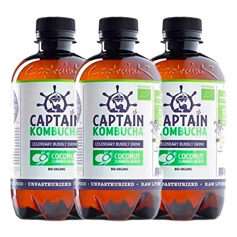 CAPTAIN KOMBUCHA COCONUT SUMMER BEACH Té de burbuja 3 x 400 ml
