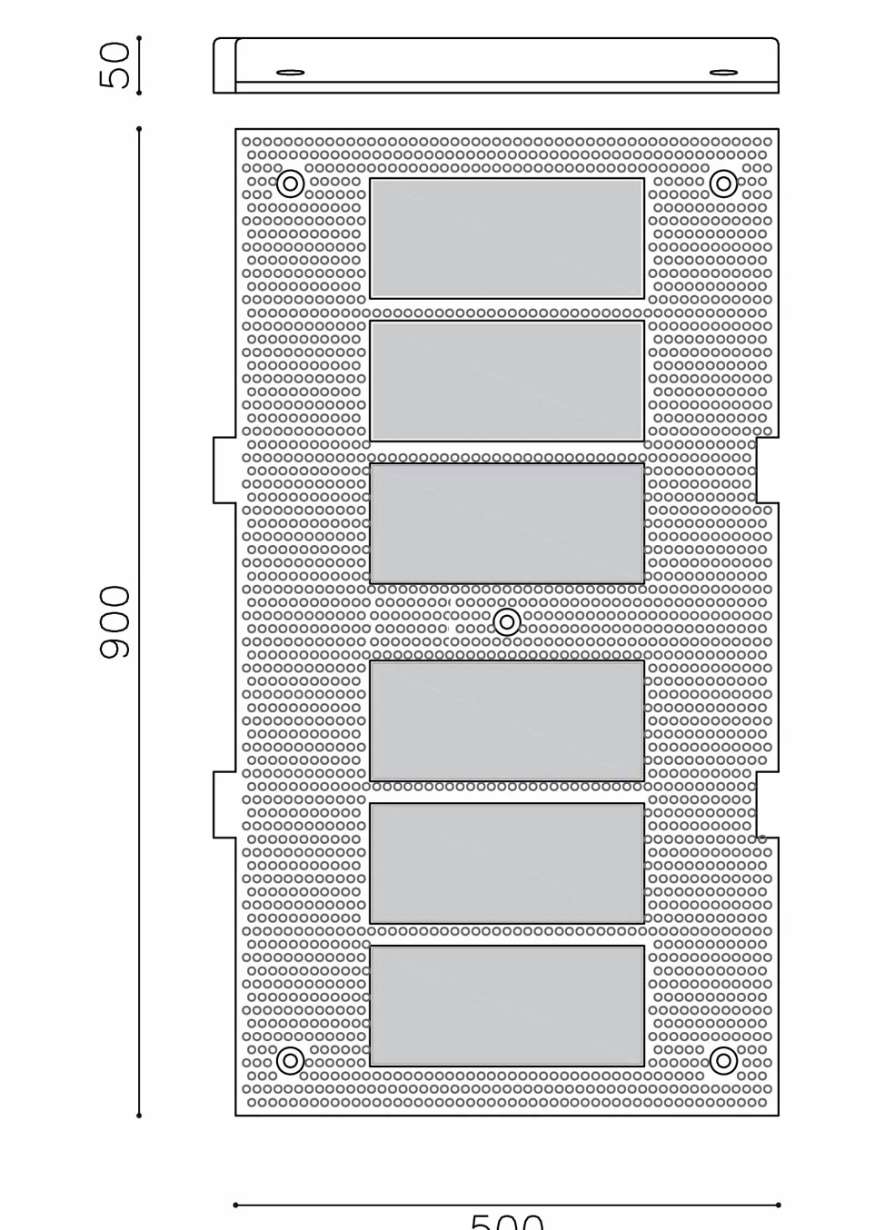 PAL | Banda reductora de velocidad de caucho 900x500x 50mm. Badénes reductores de velocidad de calle (2- Bandas reductoras + Tornillería)