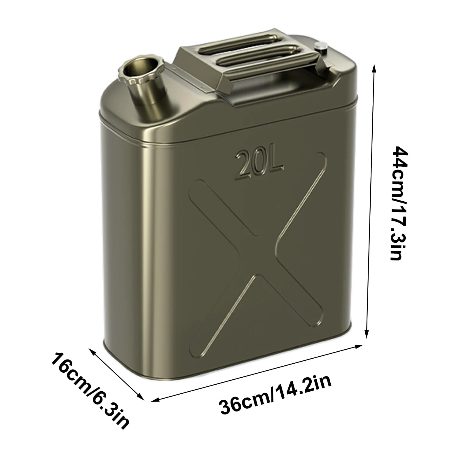 Contenedor de Gasolina de Acero Inoxidable para Camping, garrafa metálica de 5 galones - Gran Capacidad, portátil y Duradera (Grande)