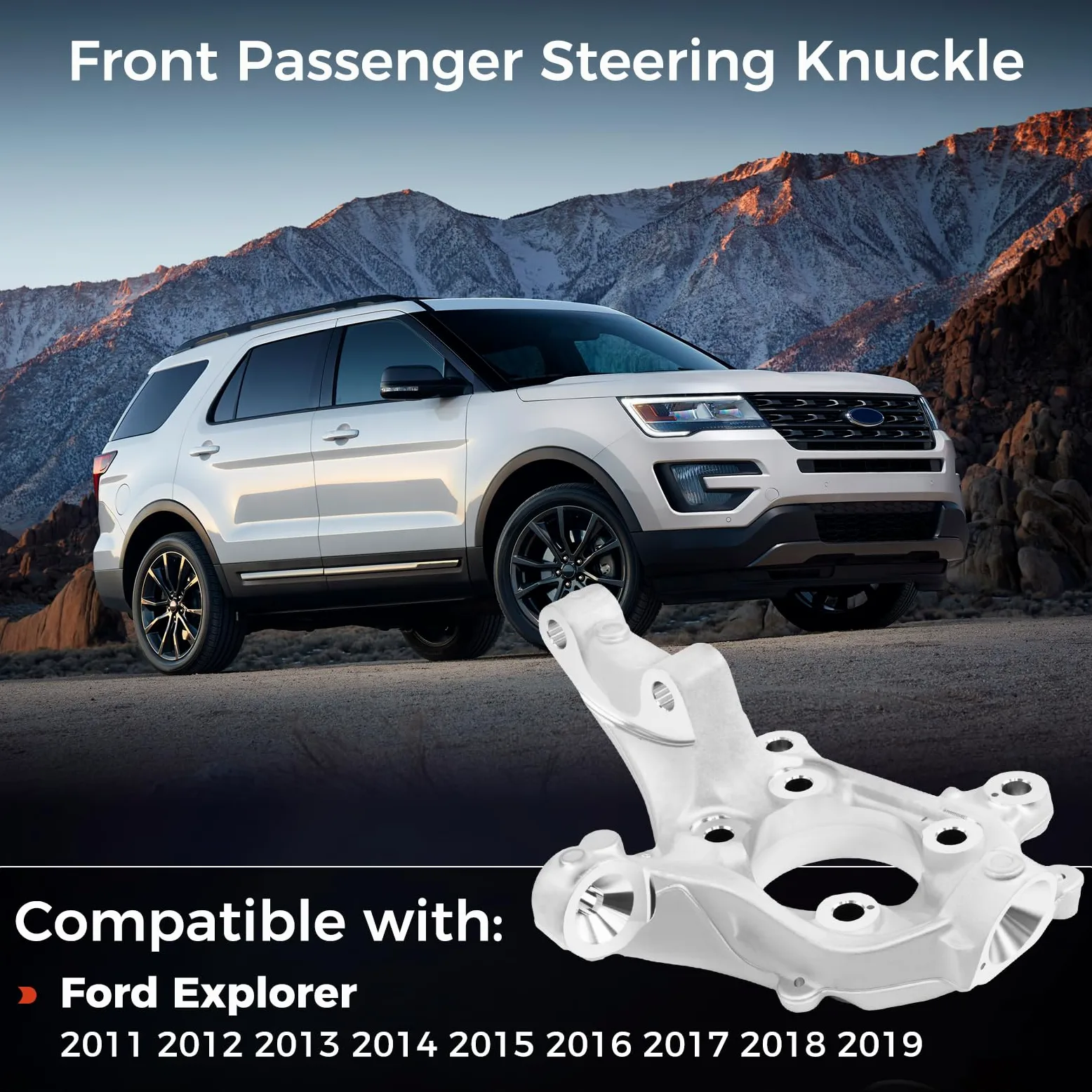 Nudillo de dirección lateral izquierdo para Ford Explorer 2011-2019 y Police Interceptor Utility 2013-2019 - Portador de eje delantero izquierdo, reemplaza MEF-23 BB5Z-3K186-A / BB5Z3K186A