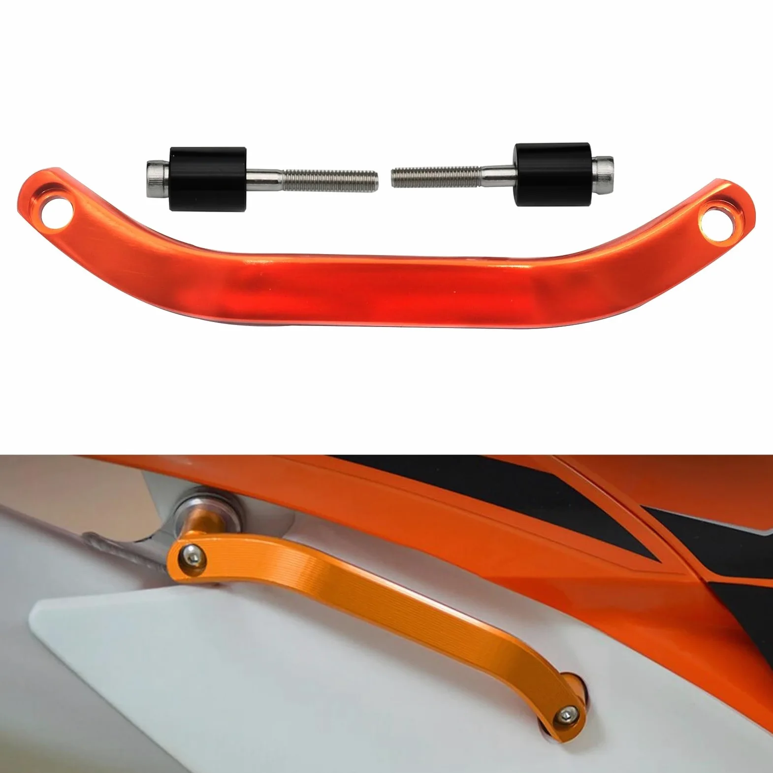 Compatible for KTM EXC SX XC XCW EXCF SXF XCF XCFW SMR 125 150 200 250 300 350 450 500 2011-2016 Accesorios de manija reposabrazos Agarre Trasero CNC for Motocicleta(Orange)