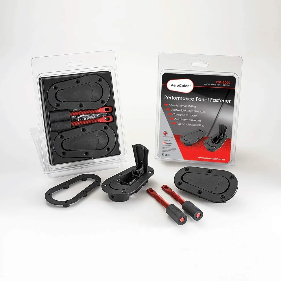 Aerocatch 120 – 2000 pines de montaje en gorra, color negro.