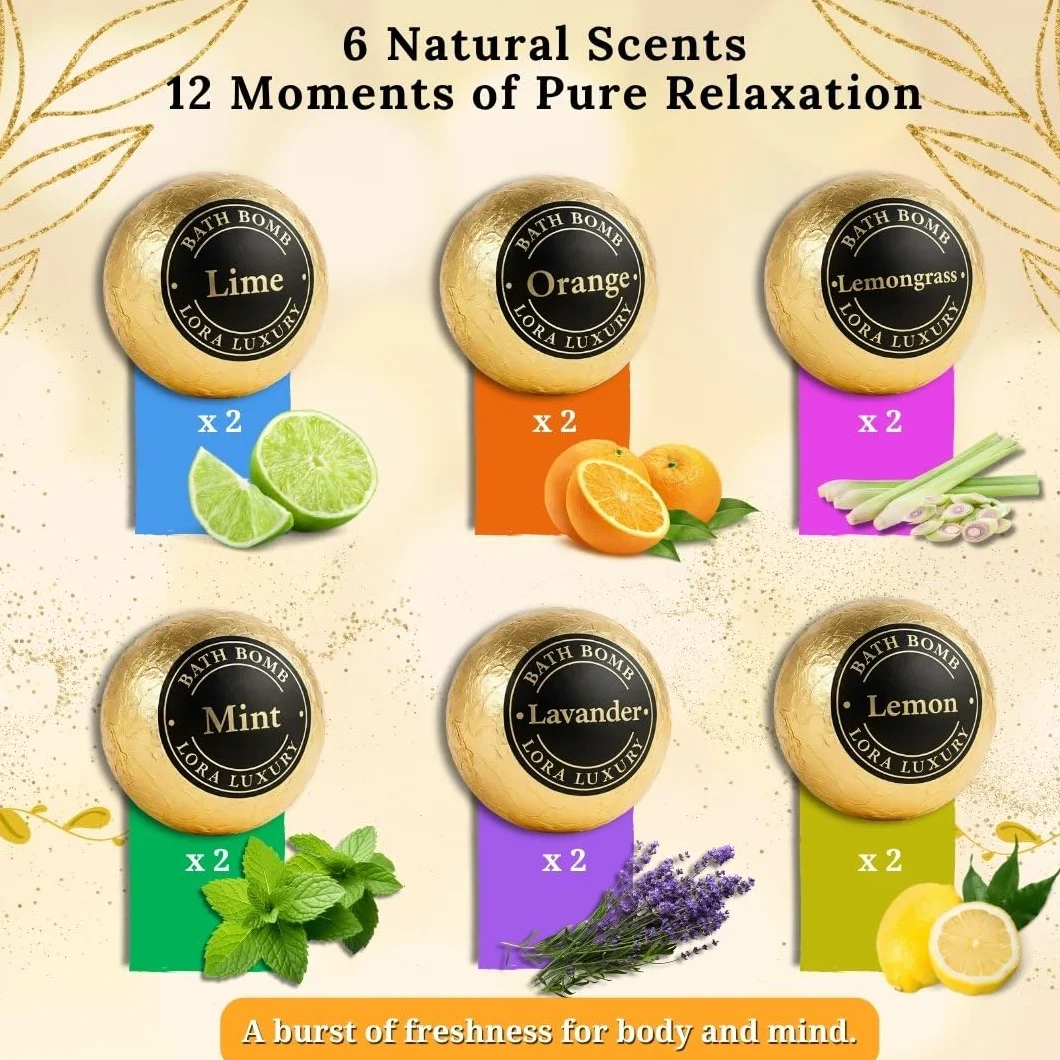 Bombas de baño con aceite esencial puro - Manteca de karité y coco - Lavanda