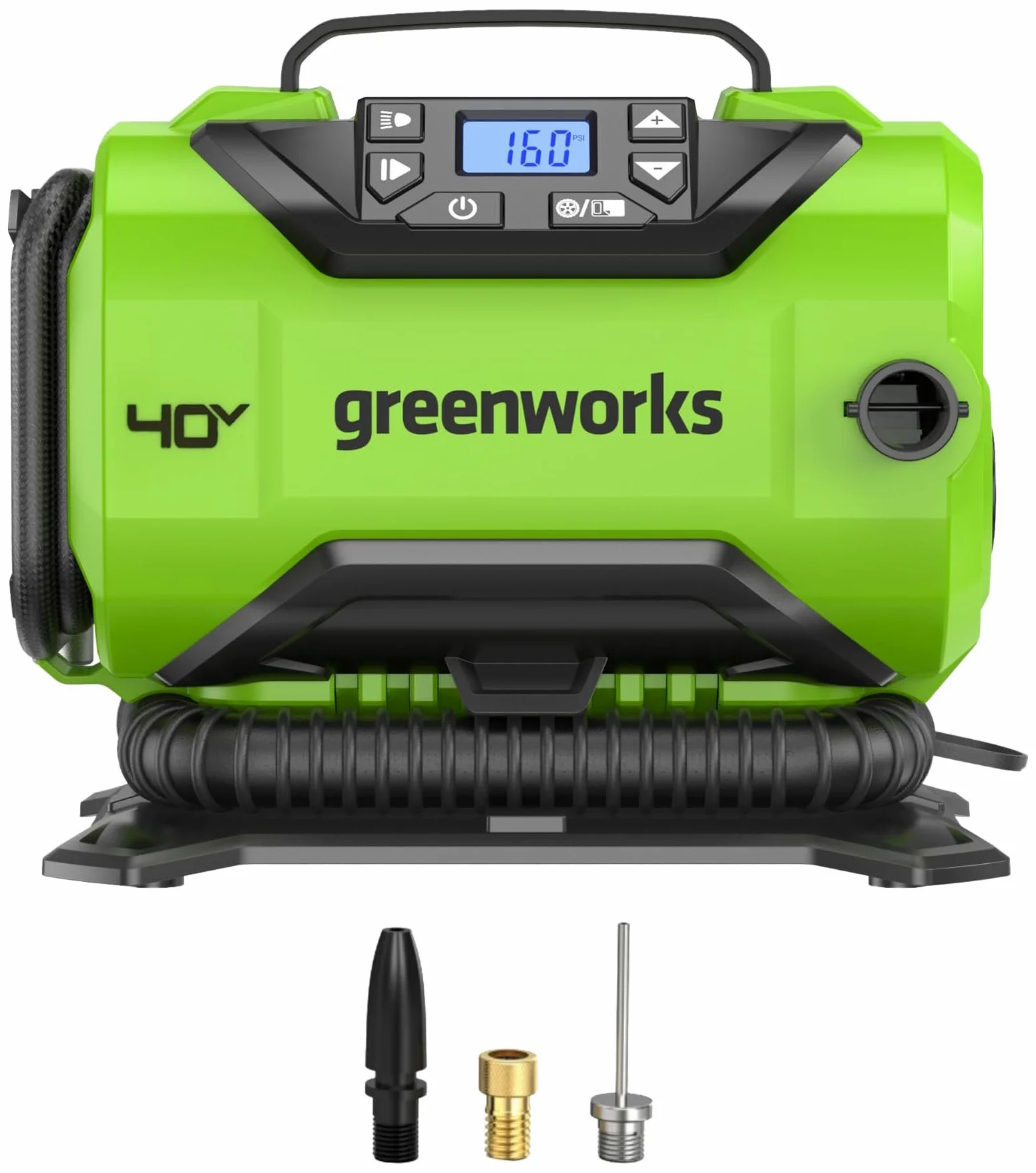 Greenworks Inflador de neumáticos inalámbrico de 40 V, compresor de aire portátil de 160 PSI, solo herramienta