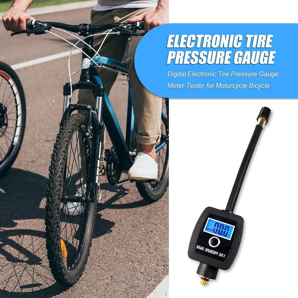 Manómetro electrónico para neumáticos, fácil instalación, Pantalla Digital portátil Personal, Piezas de Bicicleta para Motocicleta y Bicicleta