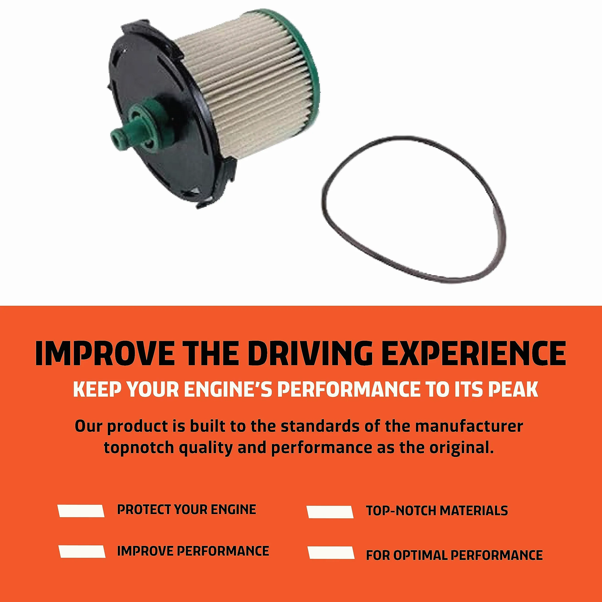 Filtro de combustible diésel, paquete de 1, compatible con Ford Transit Van 150, 250, 350 y 350 HD 3.2L 2015-2019, repuesto de piezas de filtro de combustible con junta tórica, reemplaza O.E