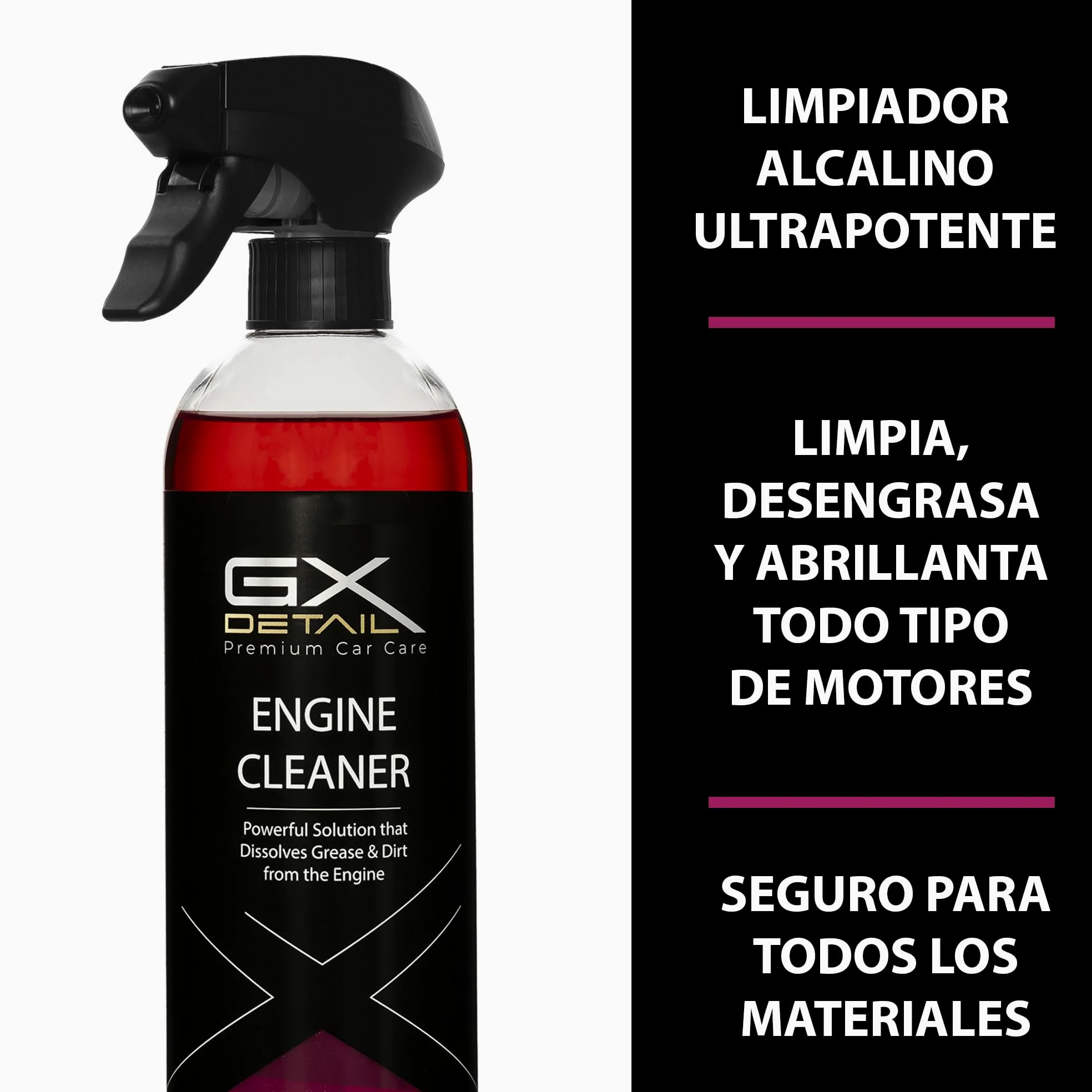 GxDetail Limpia Motores Premium para Coche 5 Litros – Desengrasante Potente y Seguro – Elimina Grasa, Aceite y Suciedad – Protección y Brillo Profesional – Fácil Aplicación.