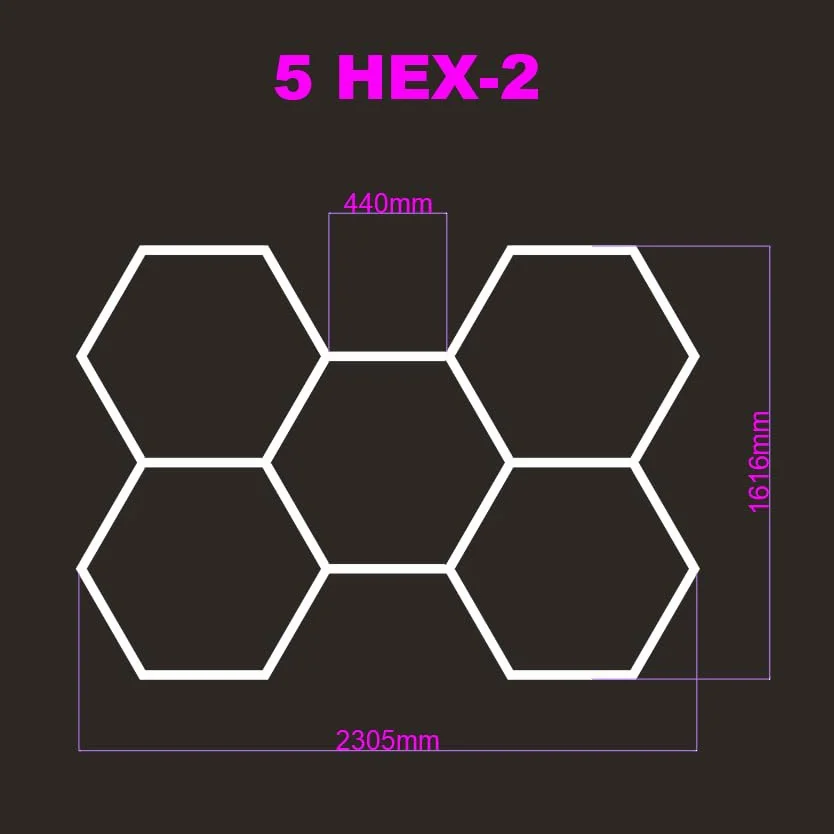 Hexagon Garage Lights, 3 Niveles de Ajuste de Brillo Led de 25 Paquetes, 216W, 25920LM, Luzes de Techo para Garaje, Centro Comercial, taller y Detallado de Coches