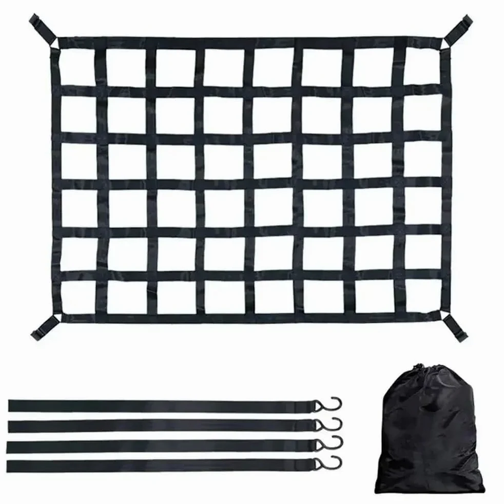 Red Maletero de Coche Heavy Cargo Net Truck Trunk Roof Network Card For Trailer Luggage Exterior Accessories | S