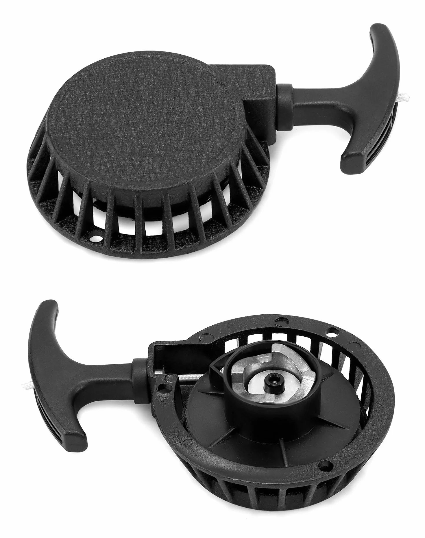 QWORK® Arrancador de tracción para motocicleta 47CC 49CC, arrancador de retroceso de aluminio, negro, para Mini ATV, moto de cross, motocicleta