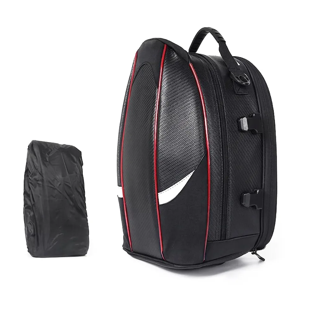 VALKEM Bolsa Moto Trasera para Ducati Scrambler Desert Sled 2017-2022, Bolsa Asiento Impermeable Universales, Equipaje Moto Portátil Resistente para Viaje Touring Casco,A Red