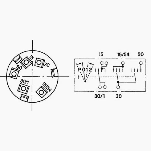 Cuadro de arranque para tractor de 12 V con conexión plana COBO