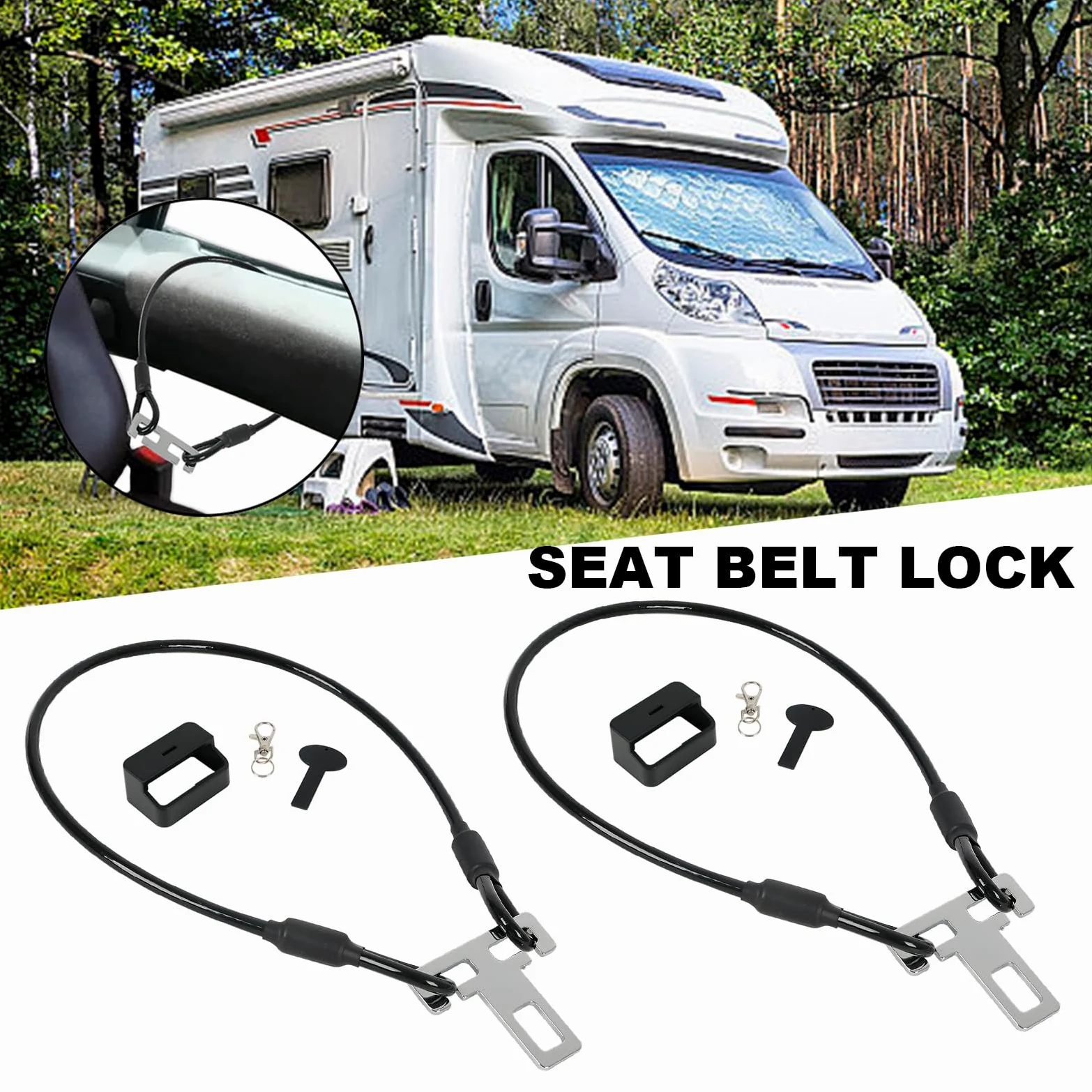 Antirrobo accesorios para autocaravana, 2 unidades de 60 cm, protección antirrobo, cerradura de puerta corredera de camping para caravanas, autocaravanas, furgonetas, vehículos comerciales (A)