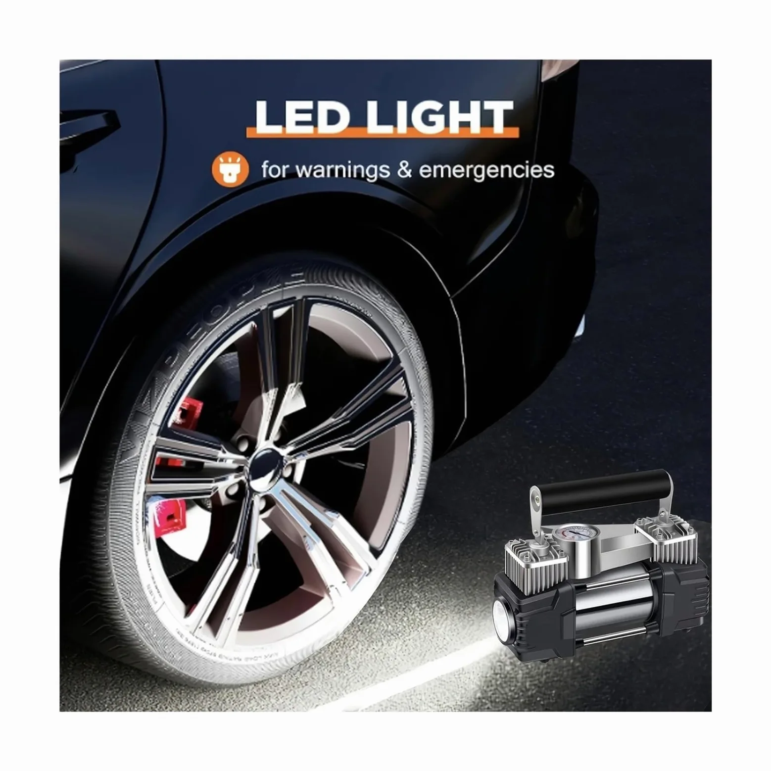 Bomba de Aire para Coche, Inflador De Neumáticos, Bomba Aire para Coche 150 PSI, Compresor 12V para Coches, Motocicletas, Bicicletas, Relleno Bolas para Motos