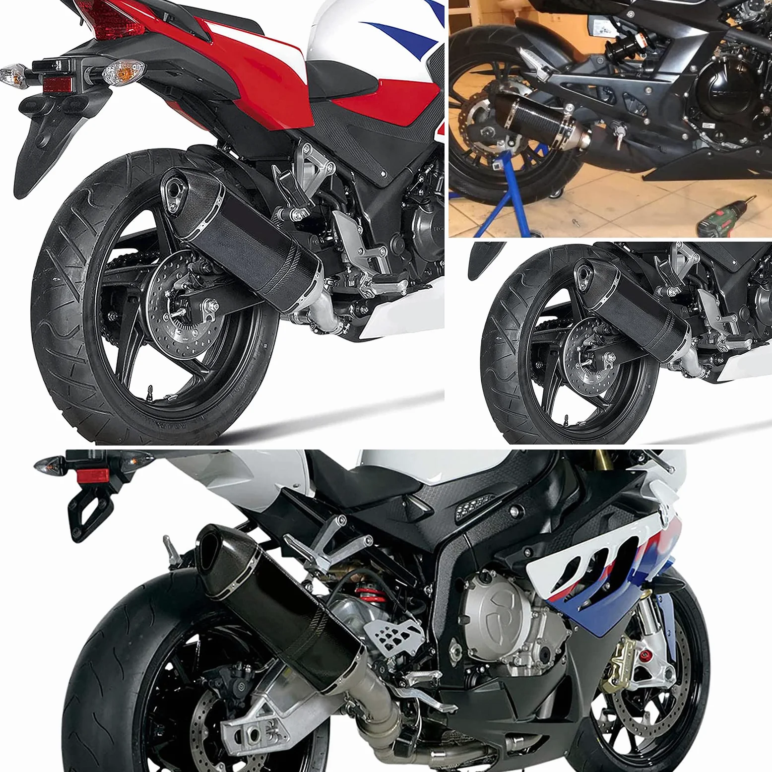Escape de Motocicleta,38-51mm Silenciador de Tubo Universal, de aluminio con extraíble DB Killer para Yamaha Suzuki Moto ATV Universal