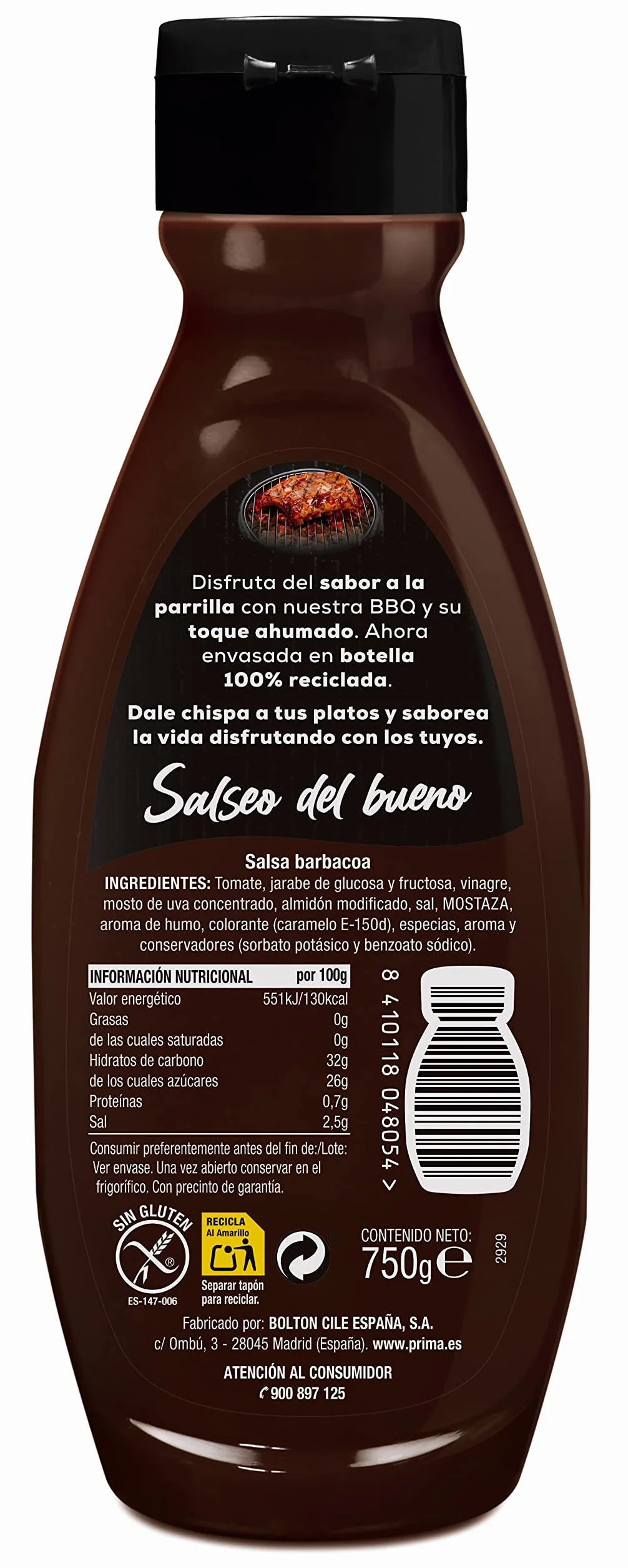Prima Salsa Barbacoa Original Ahumado 750 g