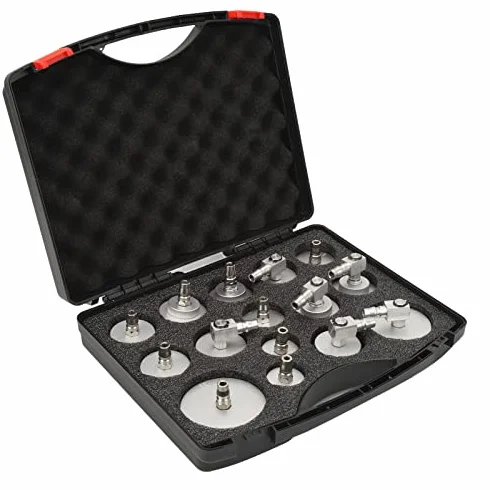 Adaptador Purga Frenos, Universal a Prueba de Fugas y Fácil de Usar Kit Cilindro Maestro 15 Piezas for Profesionales Bricolaje Automóviles Motos Camiones Talleres