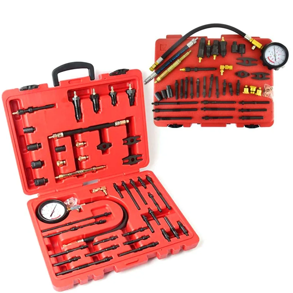 Comprobador de compresión de 40 bares, 600 psi, comprobador de compresión para motores de gasolina y diésel, medidor de compresión, juego de comprobación de compresión de motor, kit de pérdida