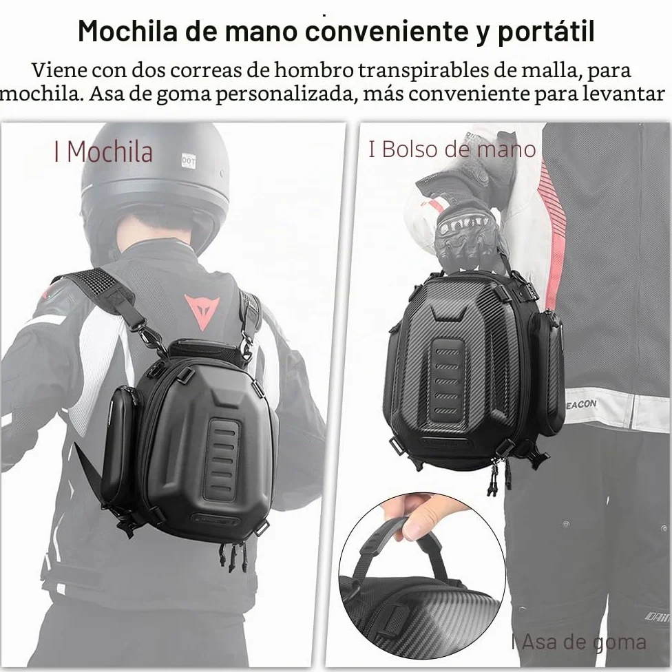 Rhinowalk Bolsa de almacenamiento para motocicleta, carcasa rígida, impermeable, capacidad 12-18L expandible