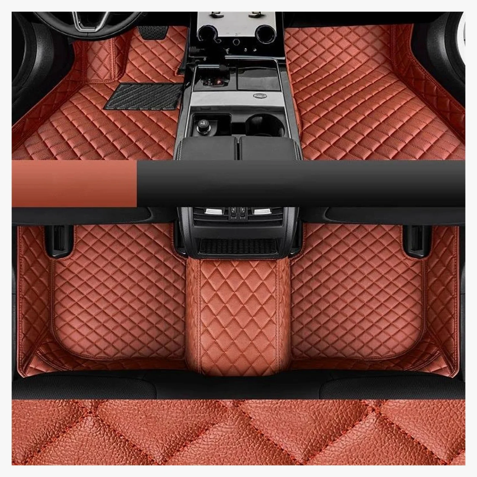 Alfombra Goma Alfombrillas Personalizadas 5D para Jaguar XF 2008 2009 2011 2012 2013 2014 2015(Beige)