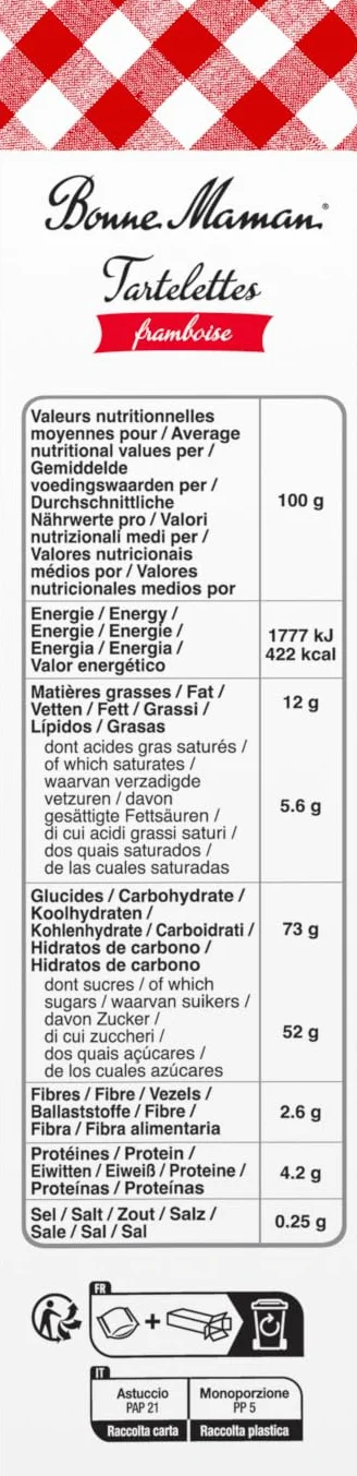 Bonne Maman Tartaleta de Frambuesa 135 gr