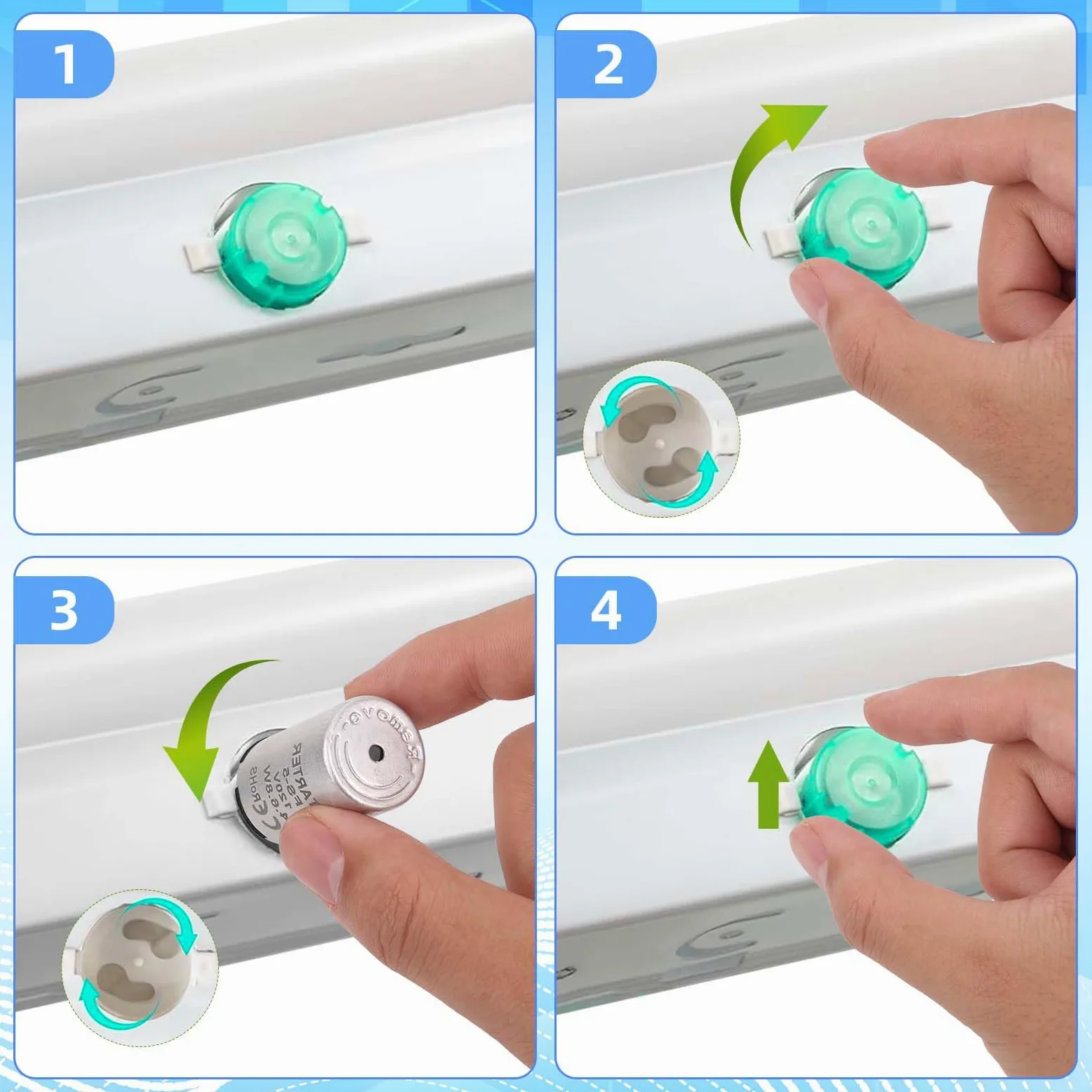 5uds Carcasa Arranque Fluorescente, Arrancador Fluorescente Carcasa Aluminio Lámparas Precalentamiento de 4-40 W Tubo con Certificación CE para 110-130 V (Compatible con FS-5)