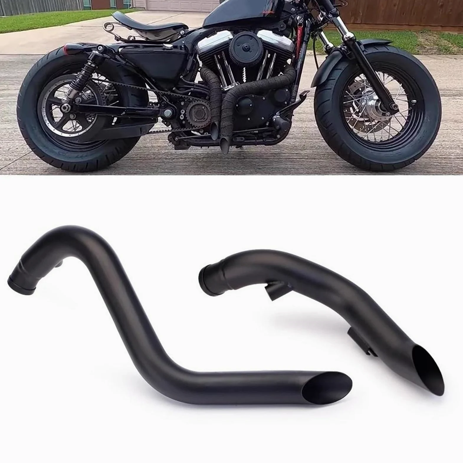 YUUEI Tubo para Escape Motocicleta para Harley para Davidson T7 para Softail para Sportster 883 1200 Accesorios Modificados Sistema(D Silver)