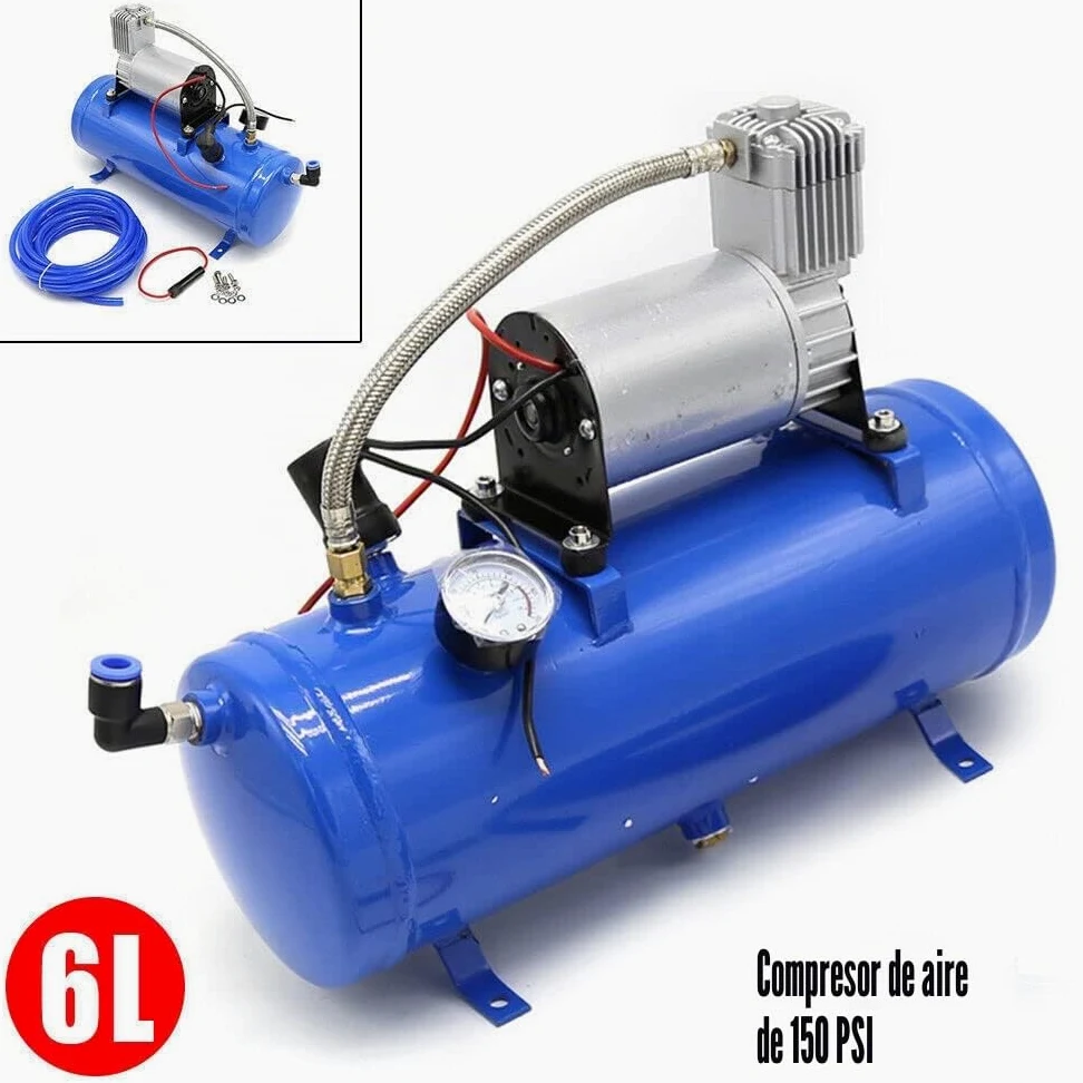 Compresor de aire de 12 V con depósito de 6 litros para bocina de aire