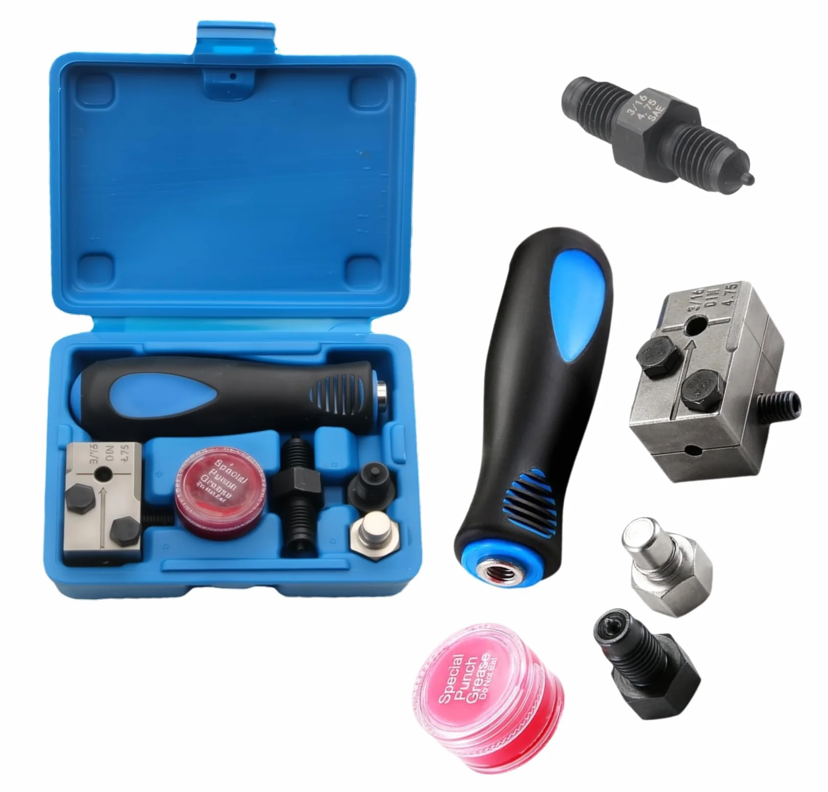 Juego de 6 Piezas,herramient abocardar Tubos Freno,Herramienta Abocardar Tubos Freno,Herramienta de abocardado Doble,Cable de Freno para Rebordear,Aplicable al Sistema de Frenos de automóviles