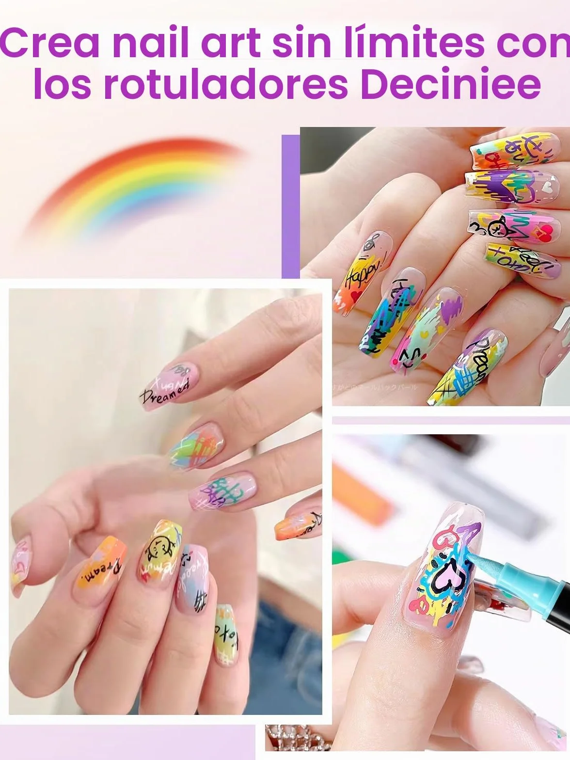 Bolígrafos de Arte de Uñas 3D Set de 12 Rotuladores de Pintura y Grafiti Herramientas de Manicura DIY
