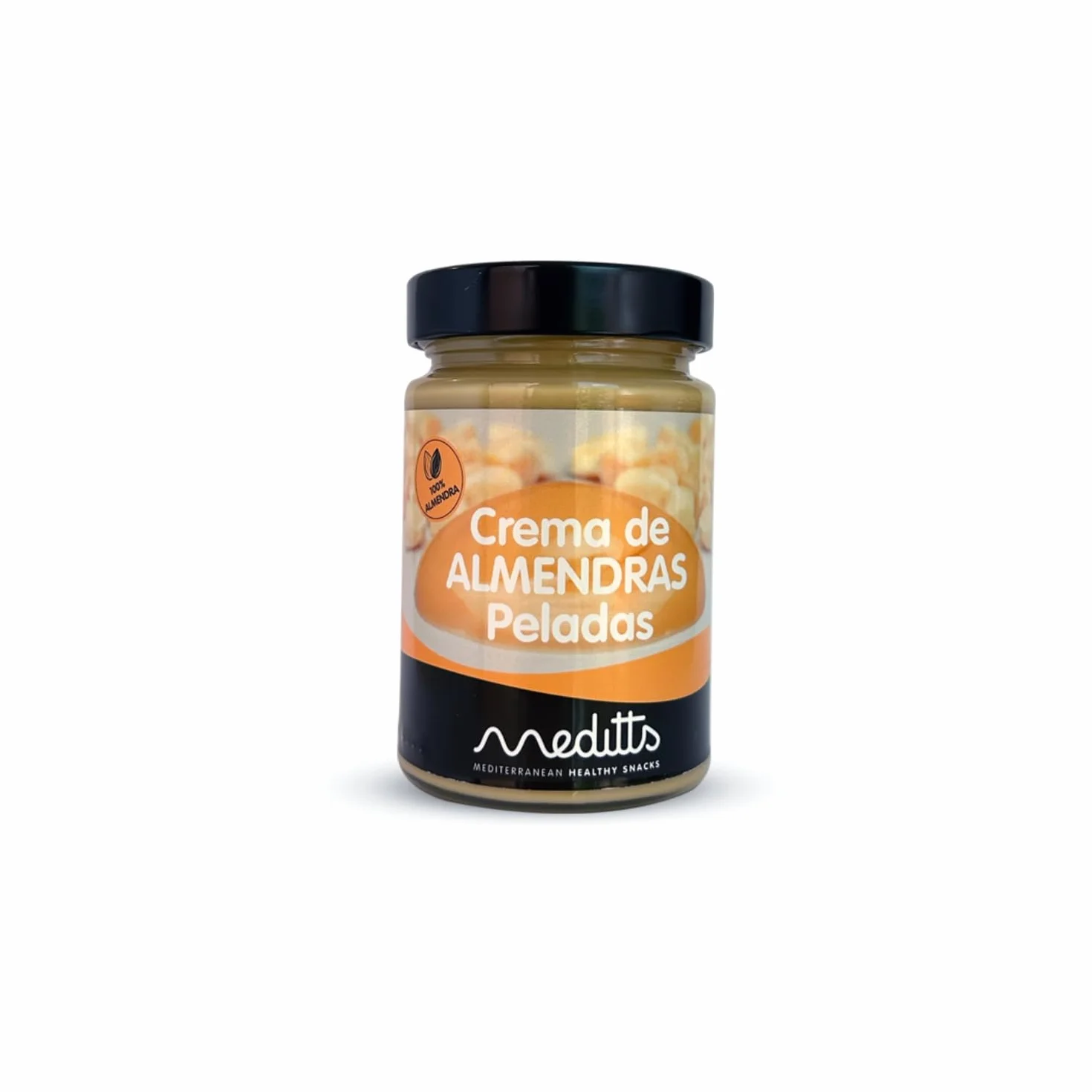 Meditts Crema de Almendras Peladas 350 gr Mantequilla de Almendras 100% Natural Sin Azúcar Añadido Apta para Dieta Keto