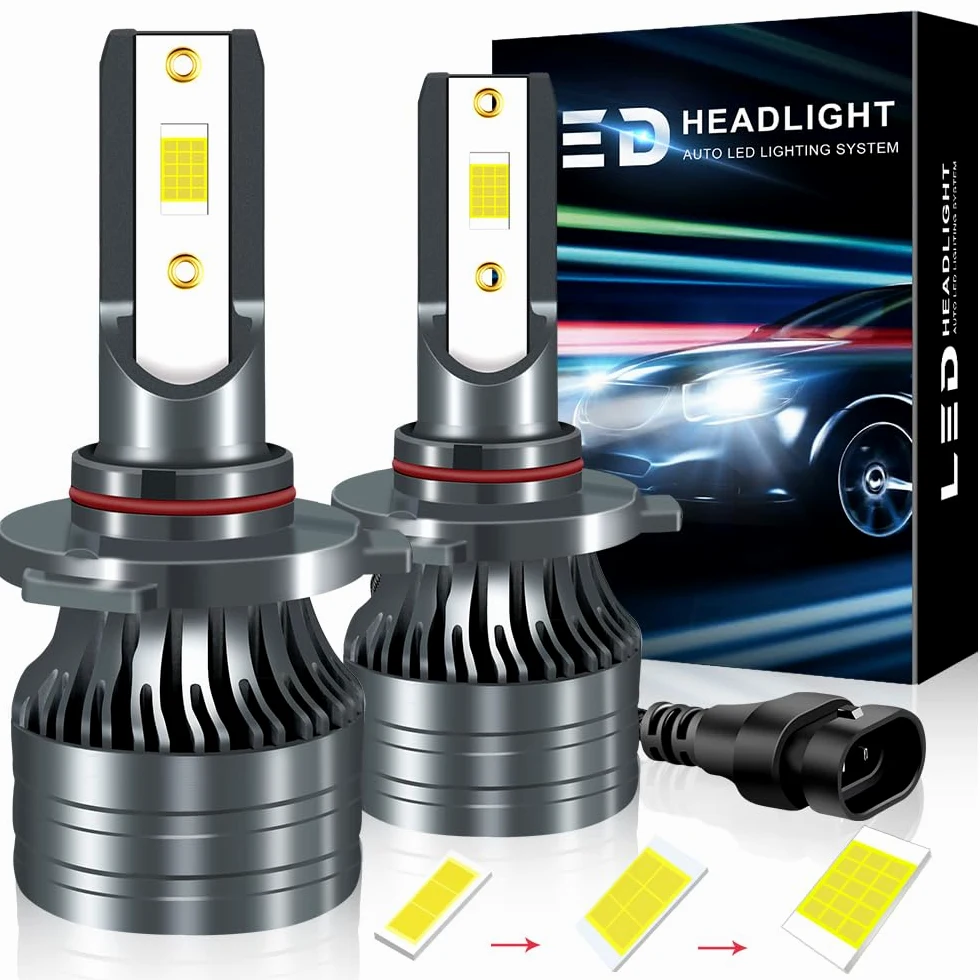 9012 LED Bombilla para Faros, KaiDengZhe 2024 2 PCS Actualización Más Reciente HIR2 LED Bombilla con 30 Chips LED 6000K Blanco 18000LM 600 % Más Brillante, Bombilla para Faros de Haz Alto y Bajo