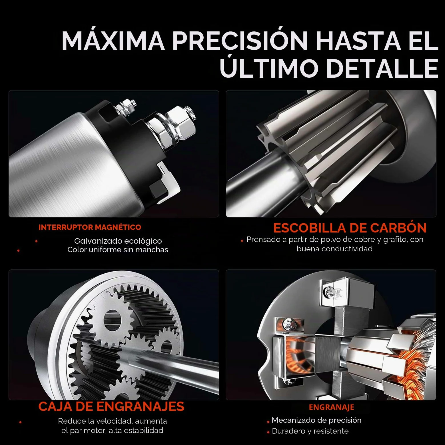 Frankberg Motor de arranque para automóvil Diesel 1,7 KW/12 V/10 dientes Compatible con X3 E83 Serie 3 Touring E46 Serie 1 E87 Serie 5 Touring E61 Serie 5 E60 Replace# 32801,D7G4