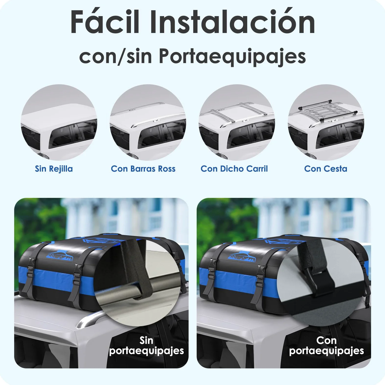 Cofre de Techo 20Cubos/566L, Cofre de Techo para Coche 700D Impermeable, Cofre de Techo con Almohadillas Antideslizantes y 10 Correas de Sujeción, Pto para Coches con/sin Portaequipajes