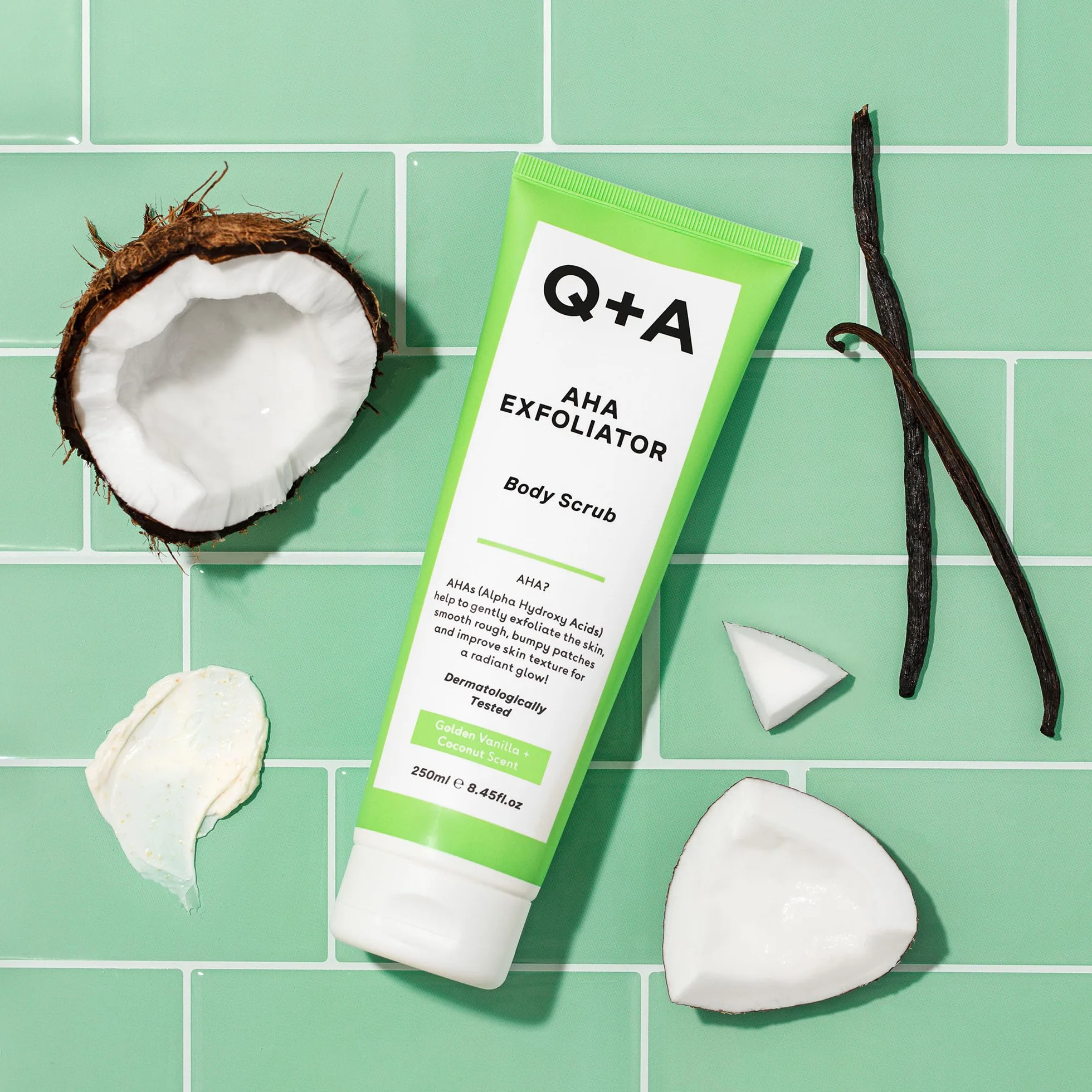 Q+A Exfoliante Corporal AHA 250 ml Ácido Láctico Glicólico