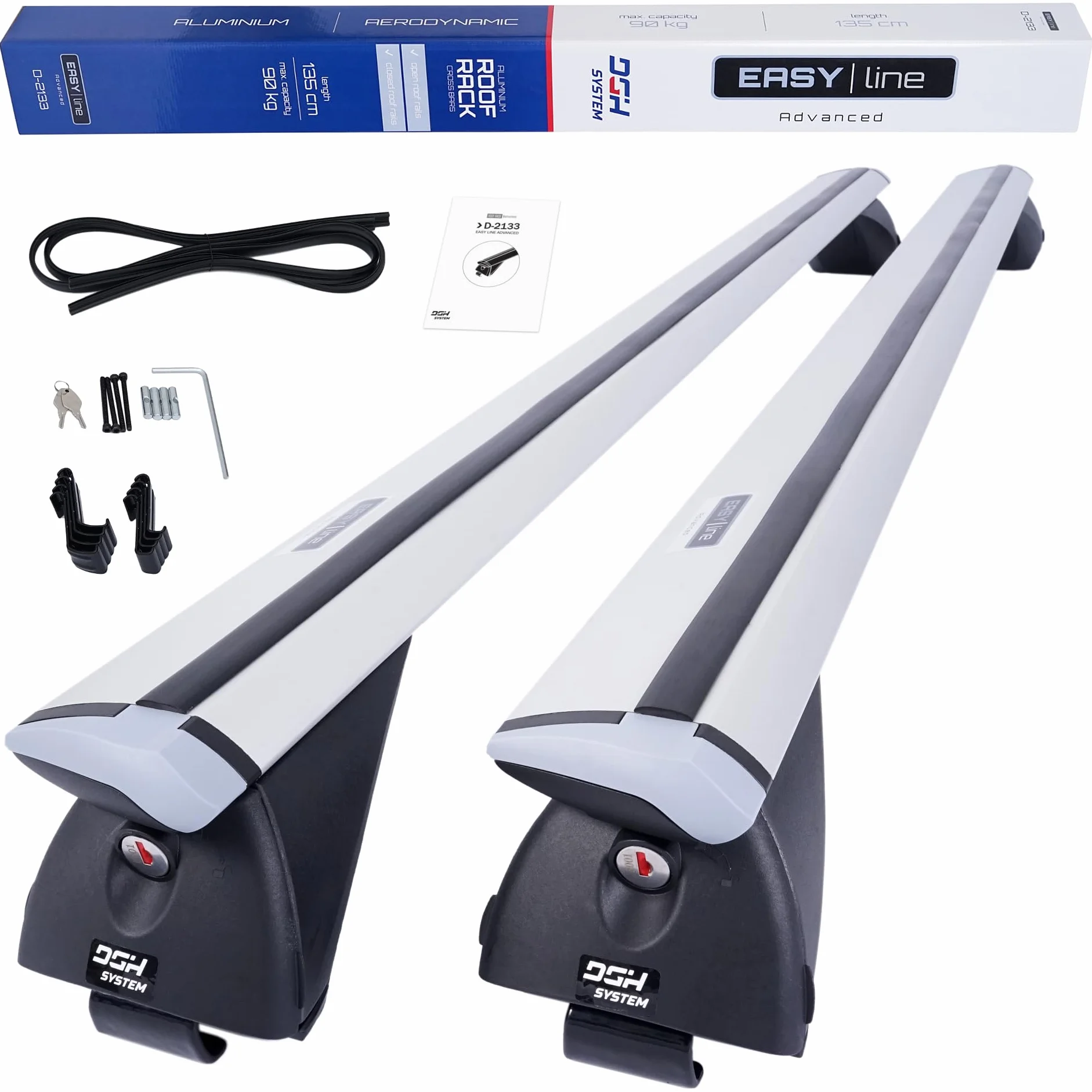 Bacas Barras de Techo RIELES Compatible con Dacia LODGY MONOVOLUMEN 2012-2022 MAX 90 kg 135 cm Aluminio