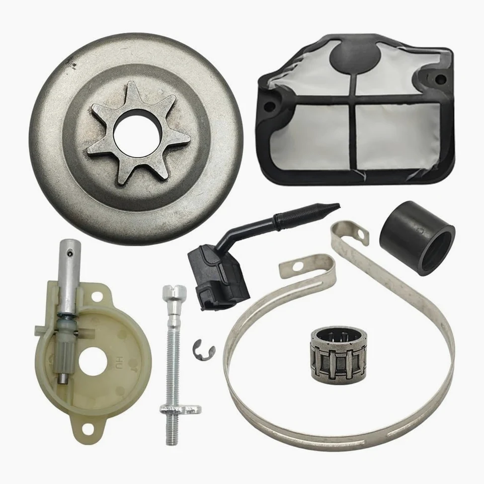 Kit de Banda de Freno Tensor de Cadena de Aceite de Tambor de Embrague Apto for repuestos de Sierras de Cadena 142 141 137 136 36 41