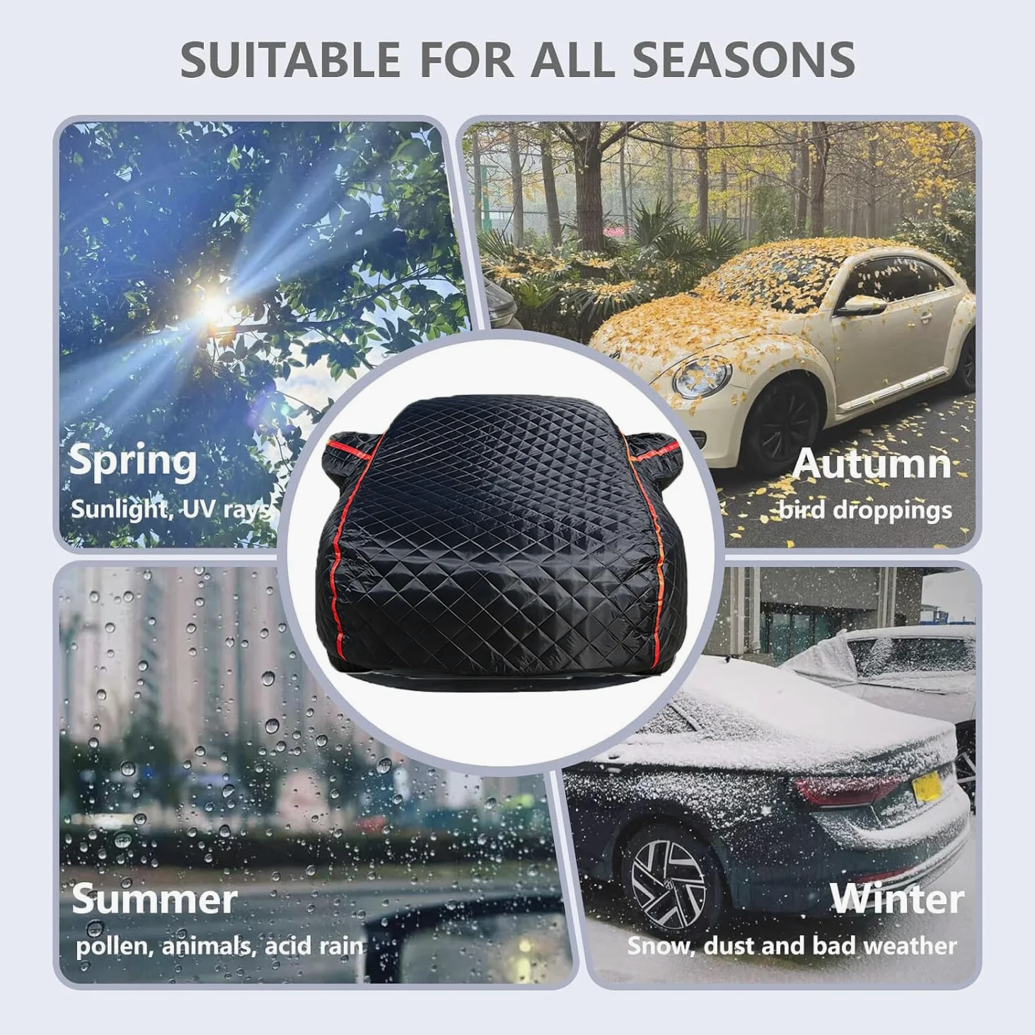Funda Coche para Ford Mustang Mach 1 2021-2023, Funda para Coche Antigranizo Exterior, Antigranizo Impermeable Antinieve Anti-UV Antipolvo Transpirable, con Cremallera zl0402