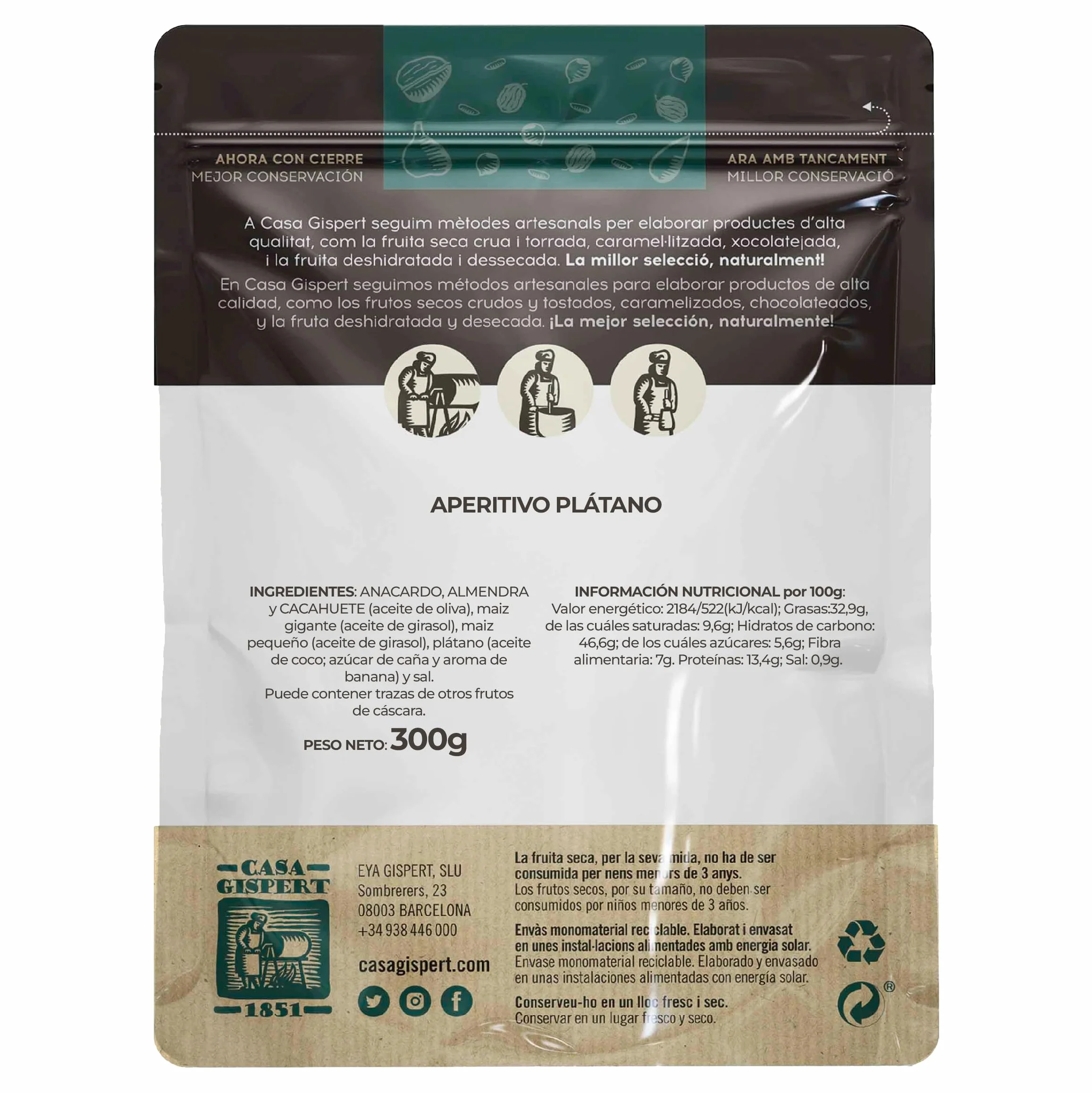 Casa Gispert Nuez de California Mondada Sin Cáscara Frutos Secos 300 gr
