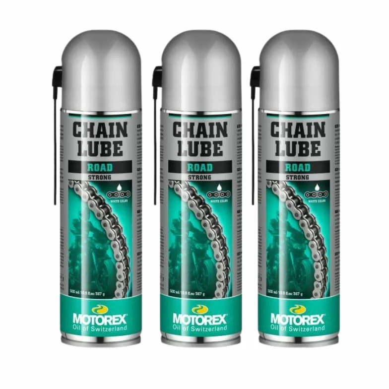 MOTOREX - Pack 3 lubrifiants chaîne moto Road Strong 500ml