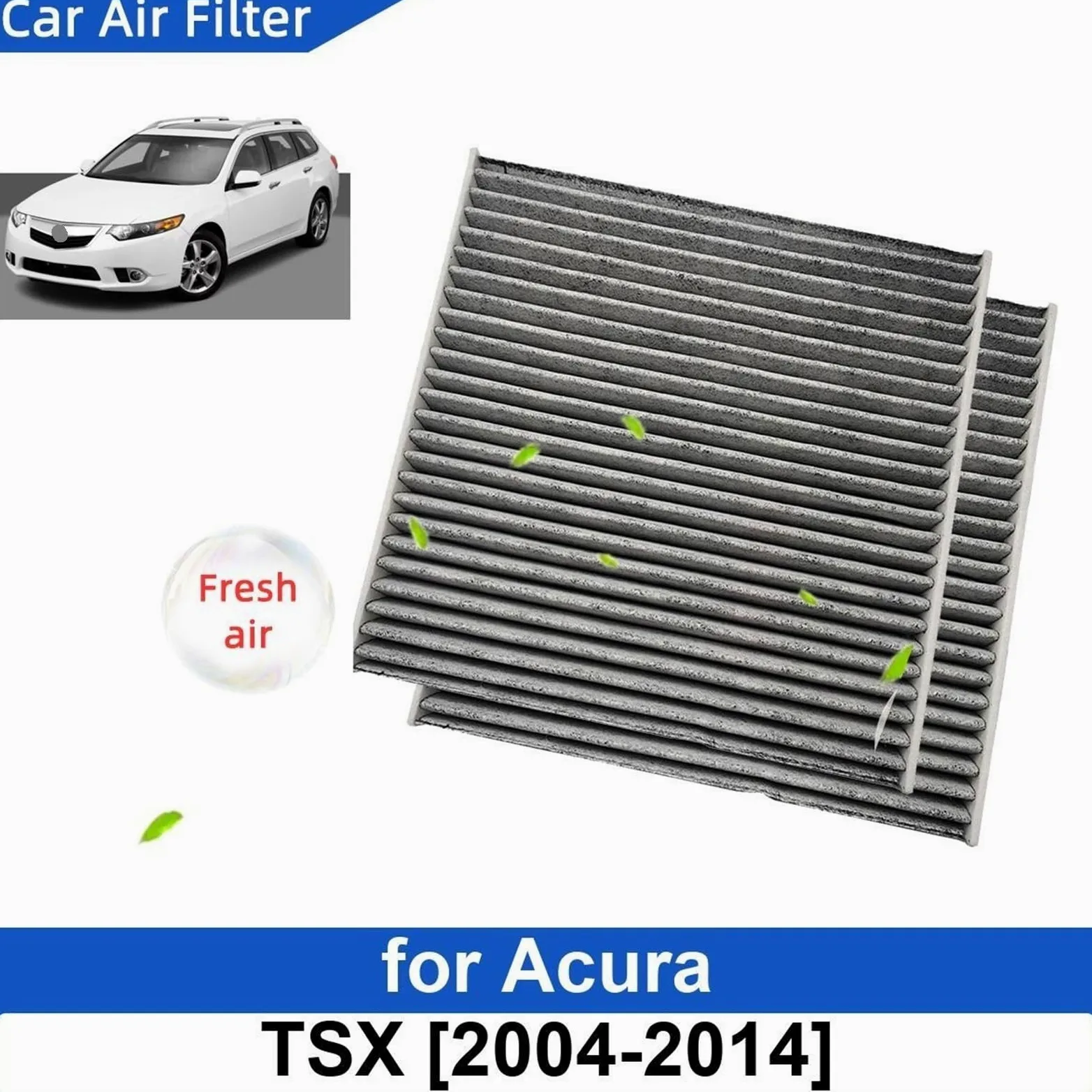 Filtro de habitáculo Ajuste del filtro de aire para Acura TSX 2004-2014 filtros automáticos de cabina de fibra de carbono CF10134 80219-SHJ-A01 80292-SDA-407 80292-SDA-A01(10PCS)