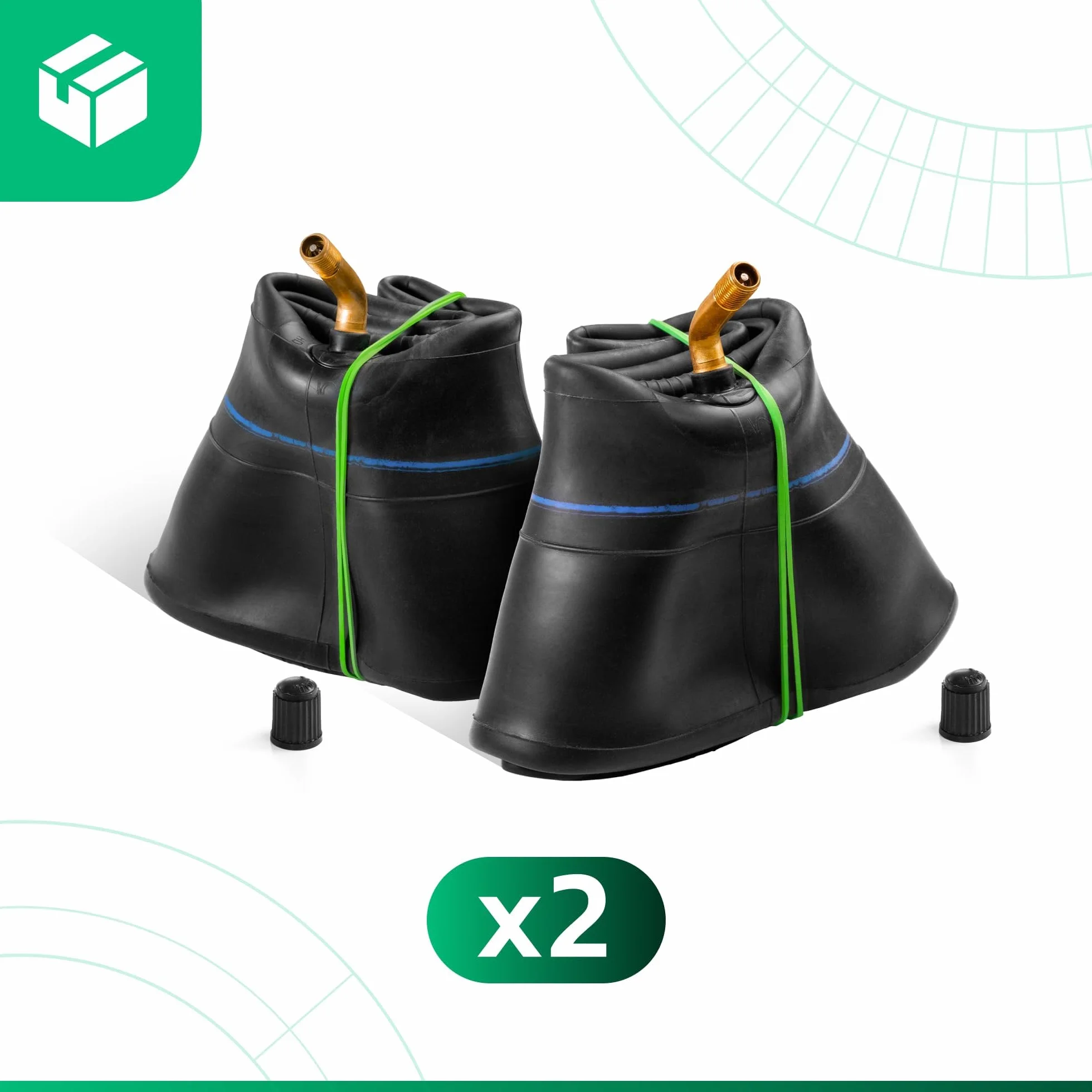 MoovMoov Cámara de Aire 4.00-8 4.80/4.00-8 para Carretilla Remolque Llanta 8 Pulgadas Válvula Acodada Pack 2