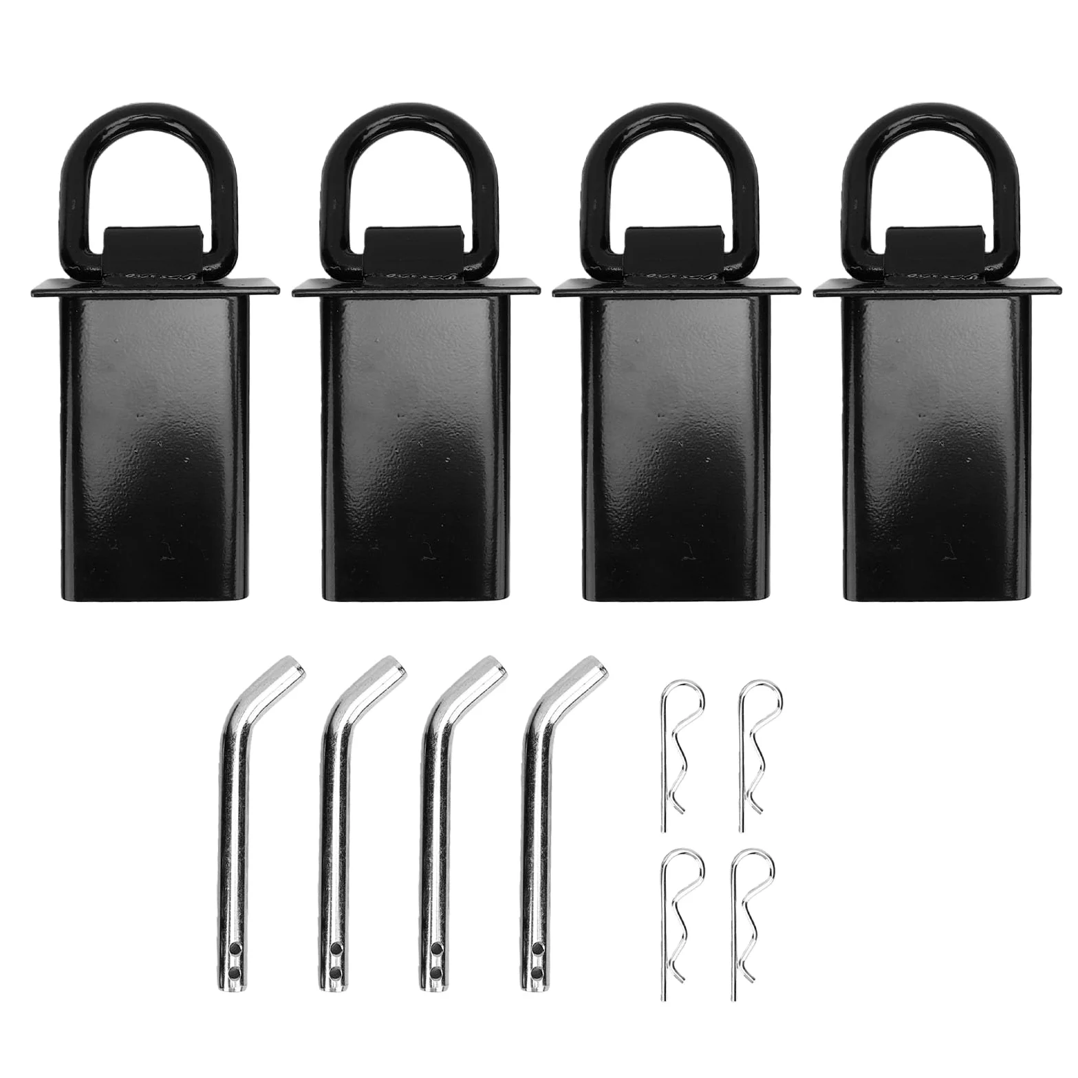 Anillos en D de Bolsillo con Estaca, 20000 Libras, 4 Orificios, Amarre Ajustable para Remolque de Servicio Pesado, Anclaje de Amarre para Plataforma de Camión con Pernos Antipérdida, para